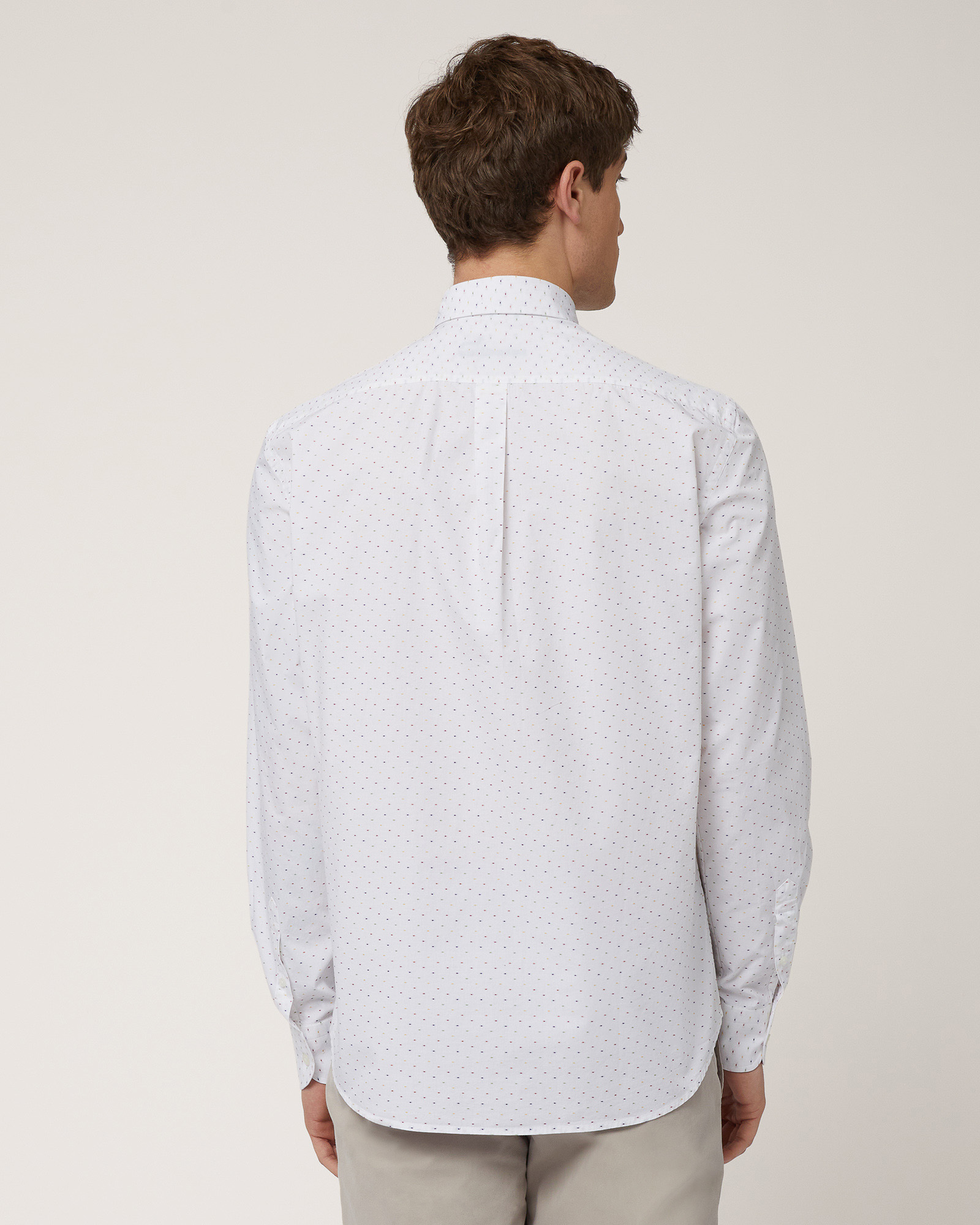 Fil Coupé Poplin Shirt, White, large image number 1
