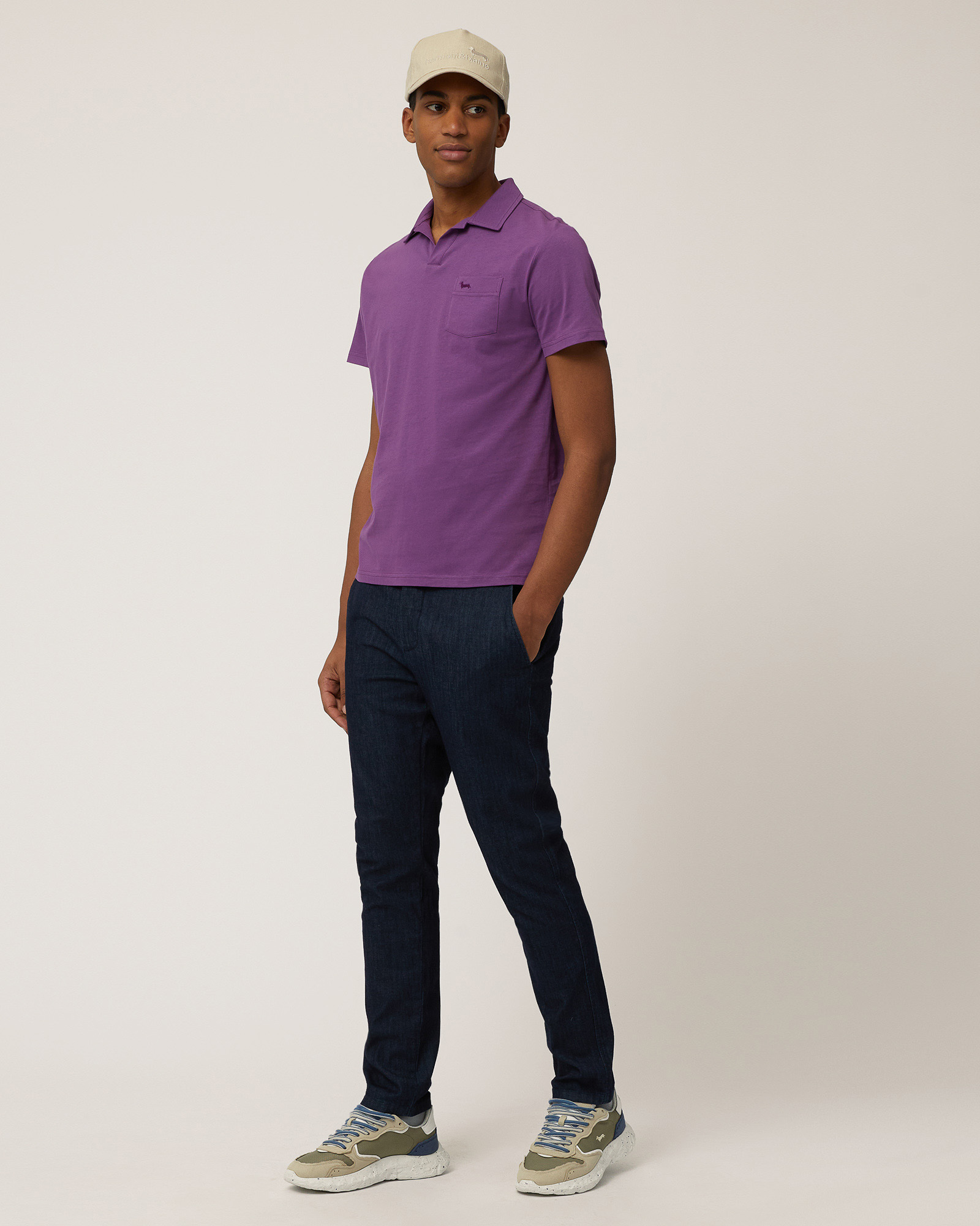 Poloshirt aus Jersey mit Brusttasche, Stiefmütterchen, large image number 3
