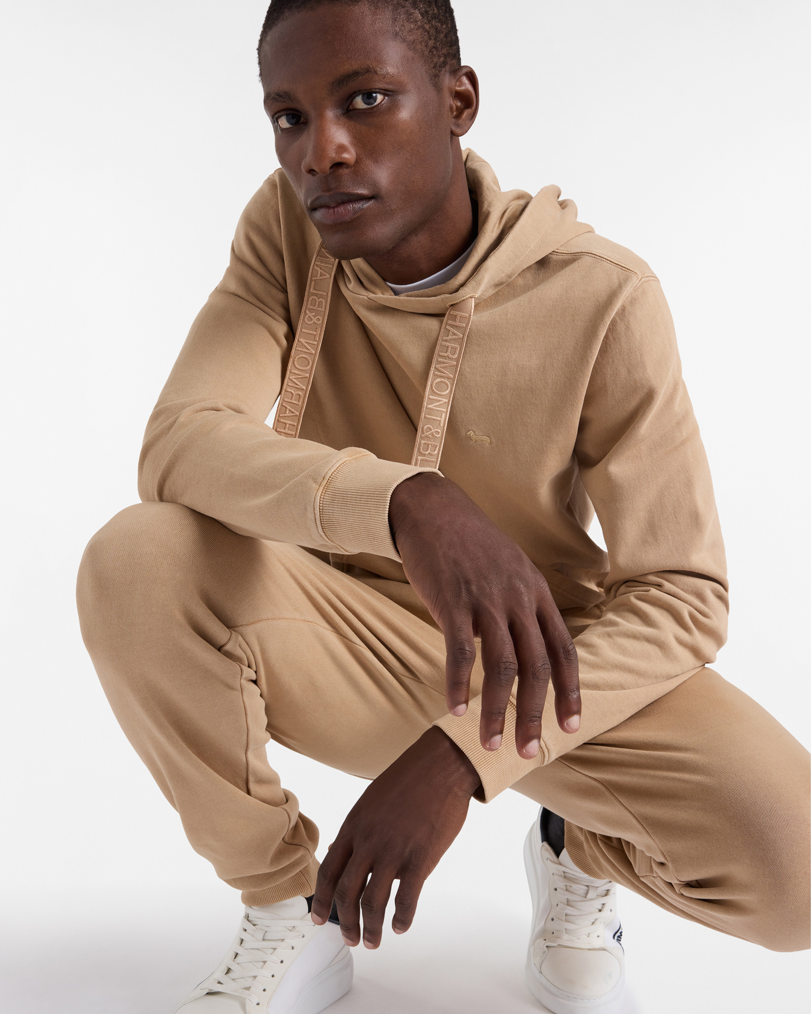 Hooded Sweatshirt Suit, Beige, large image number 2