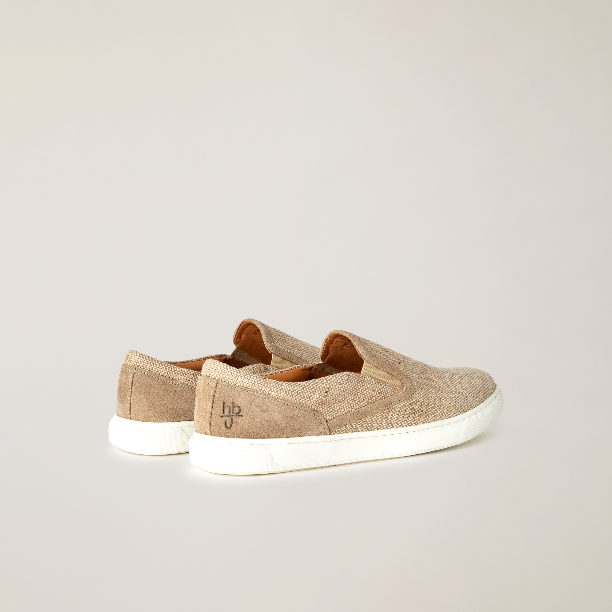 Sneakers Slip-On Misto Cotone, Beige, large image number 2