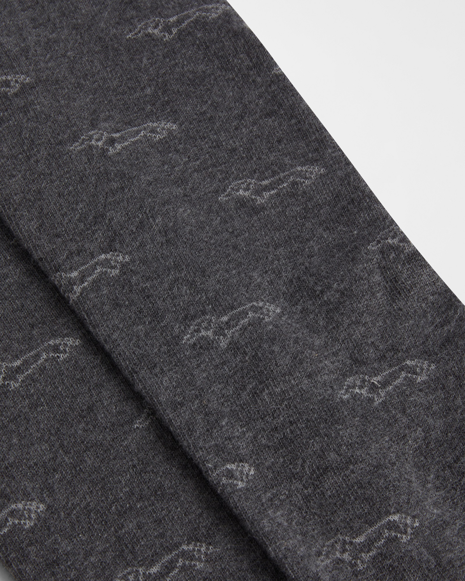 Long Socks with All-Over Dachshund, Gray, large image number 1