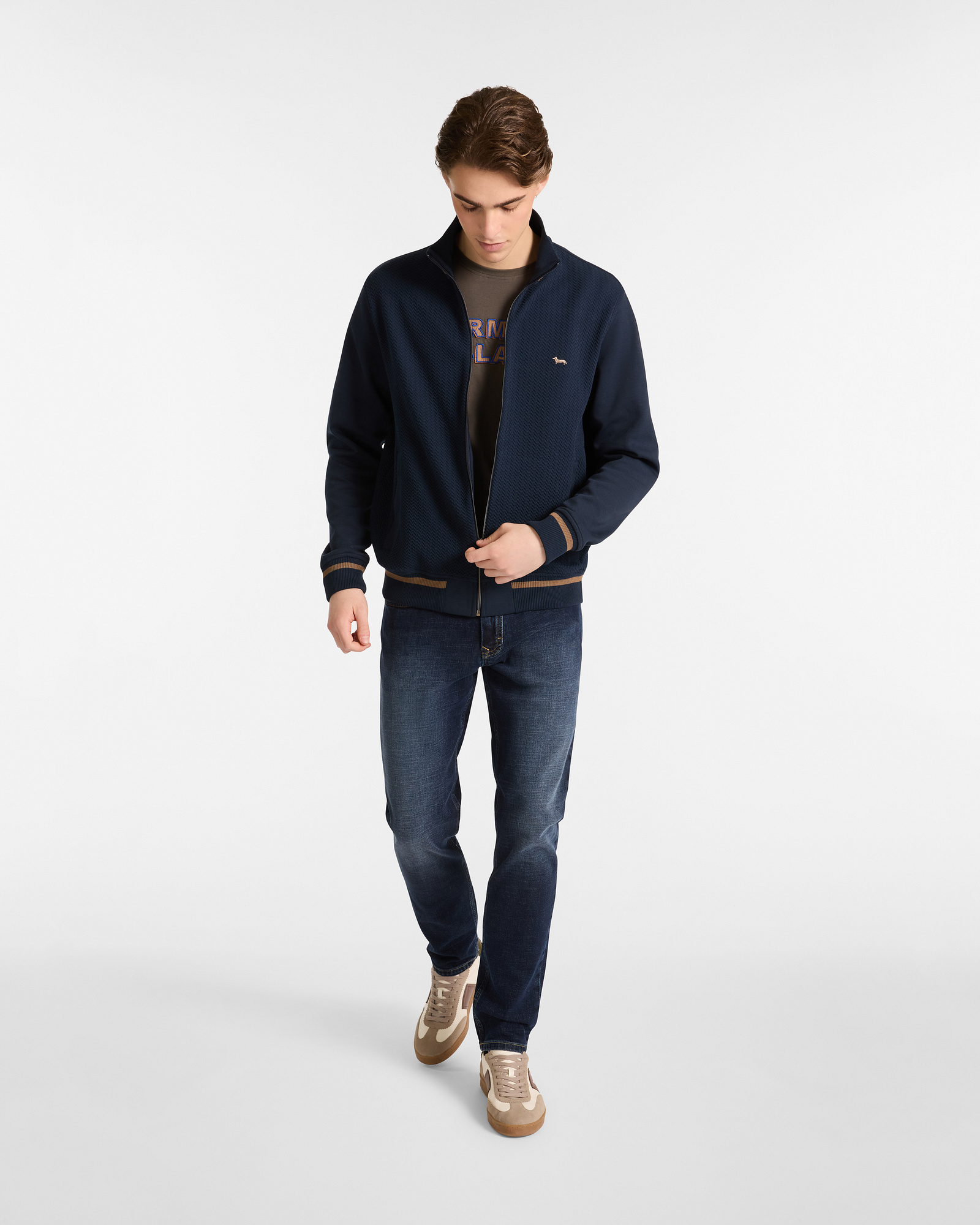 Zip-Sweatshirt mit kontrastierenden Details, Navyblau, large image number 3