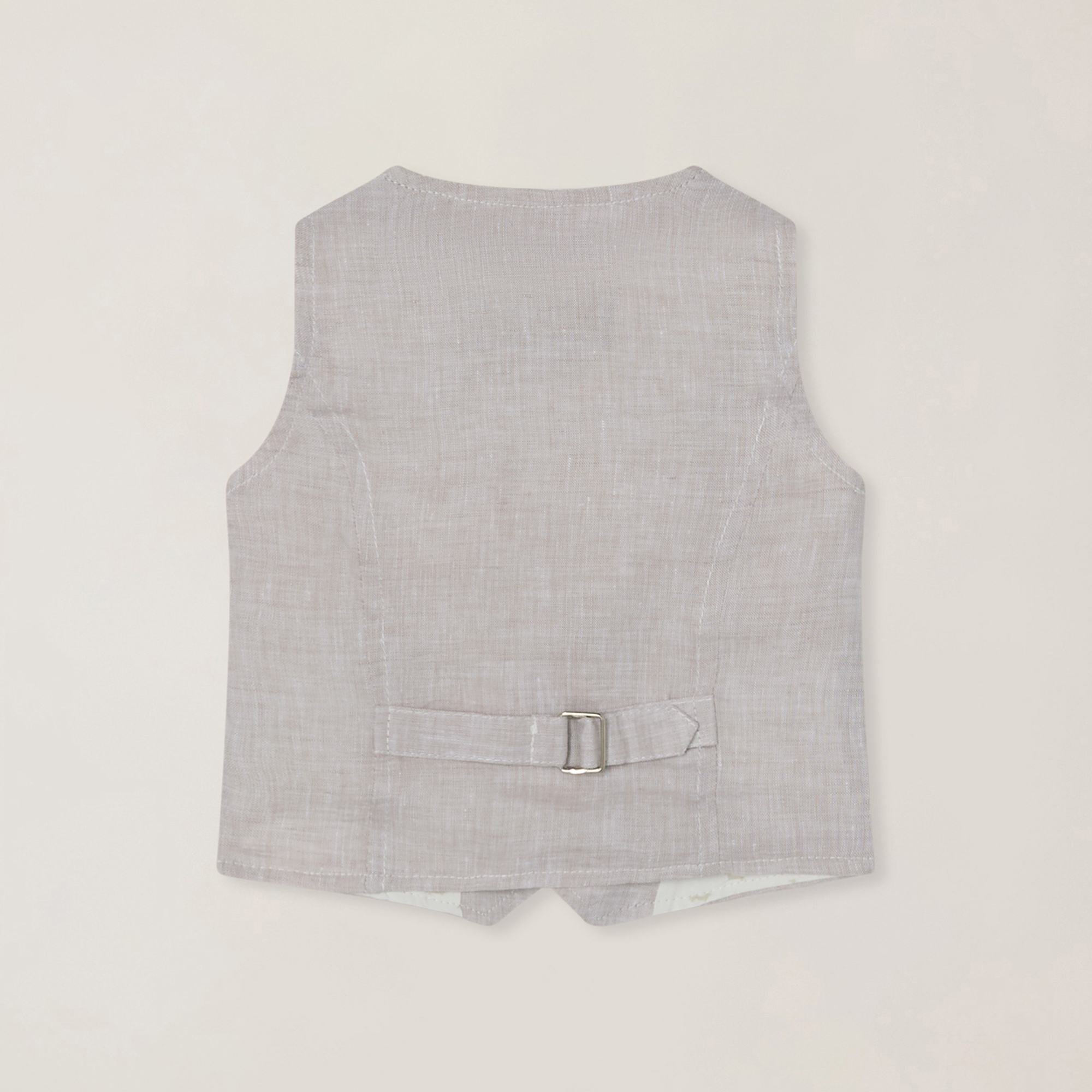 Linen gilet with logo embroidery