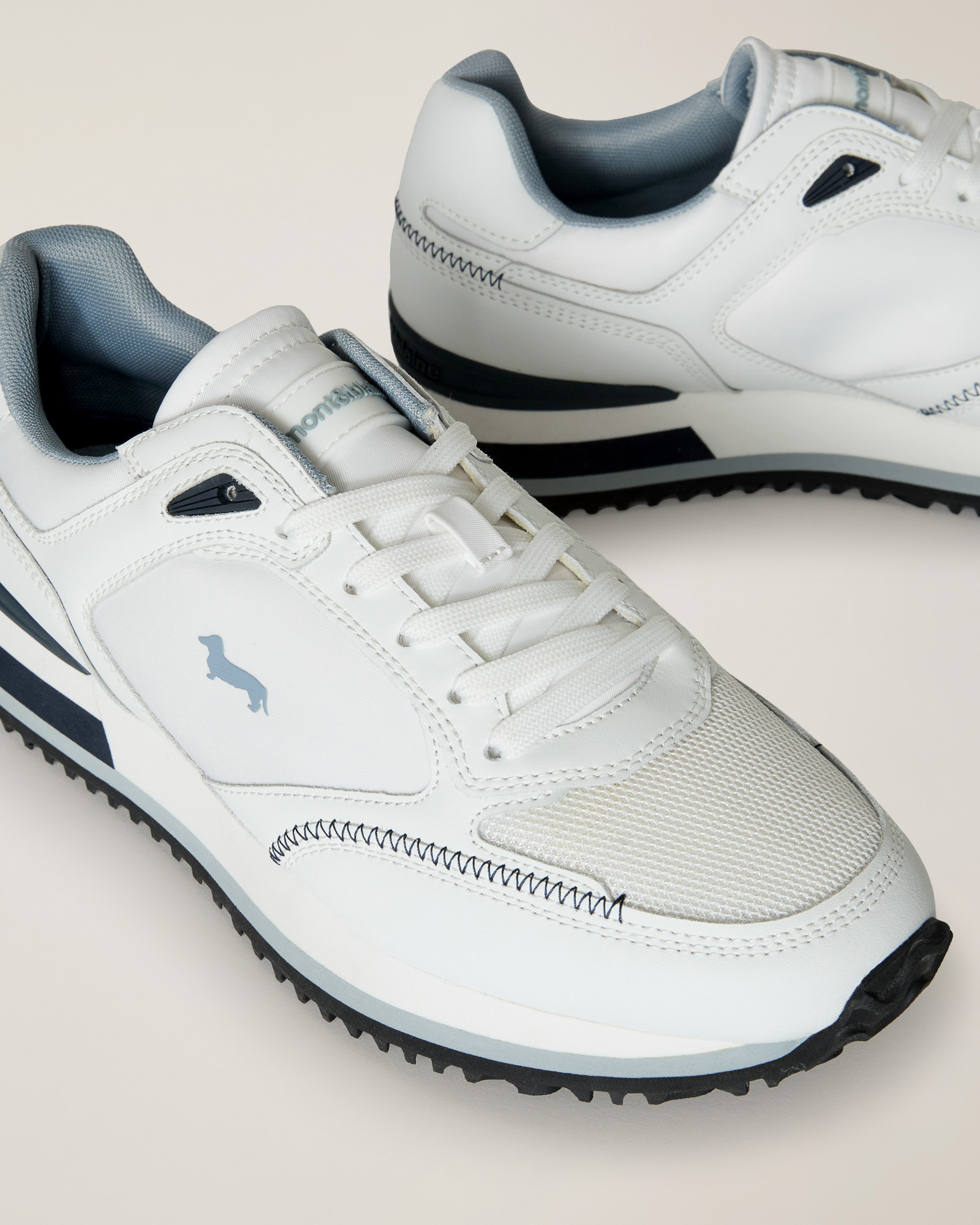 Sneaker mix di materiali, Bianco/Bianco, large image number 3
