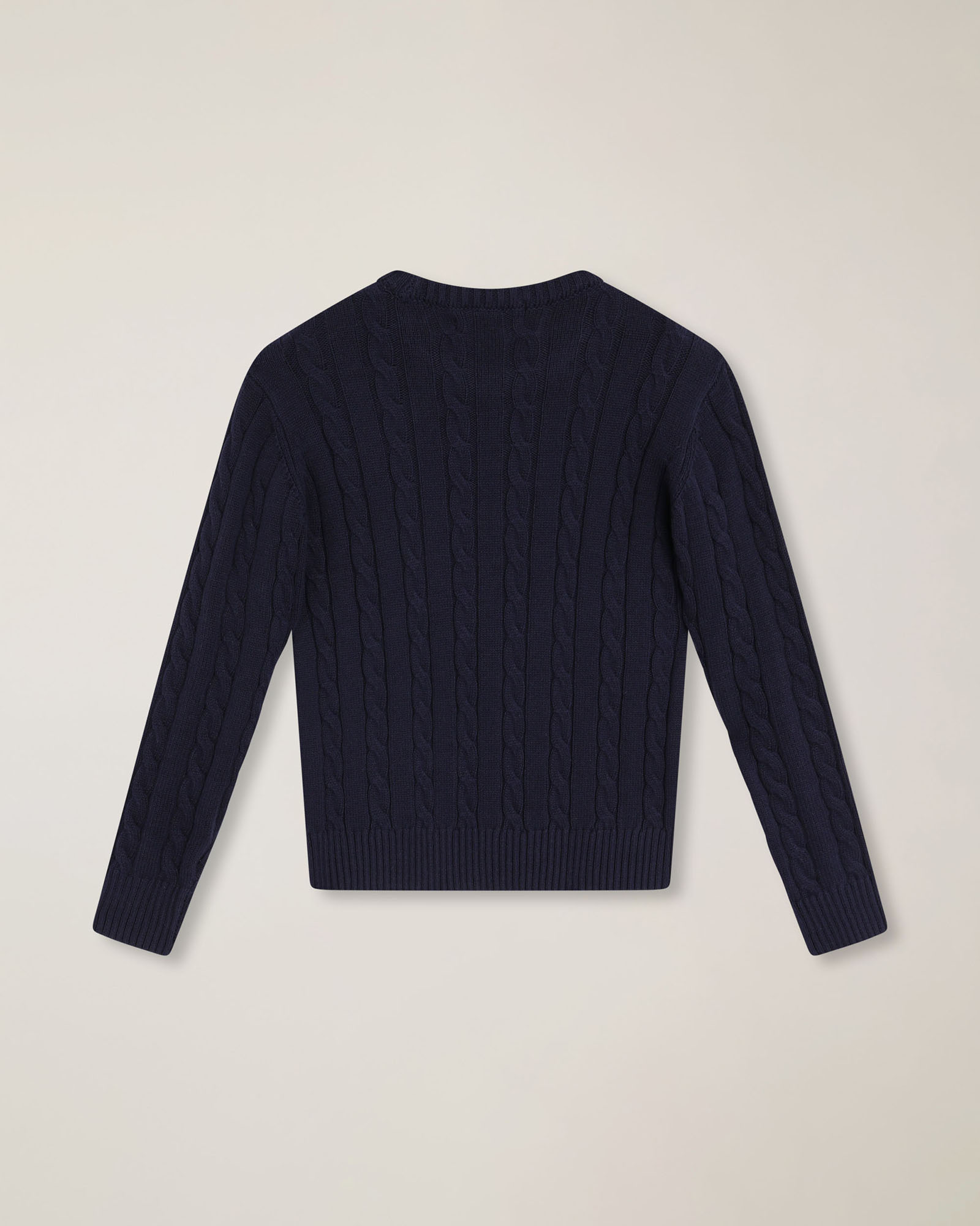 Cable knit sweater with embroidered logo, Navy Blue, large image number 1