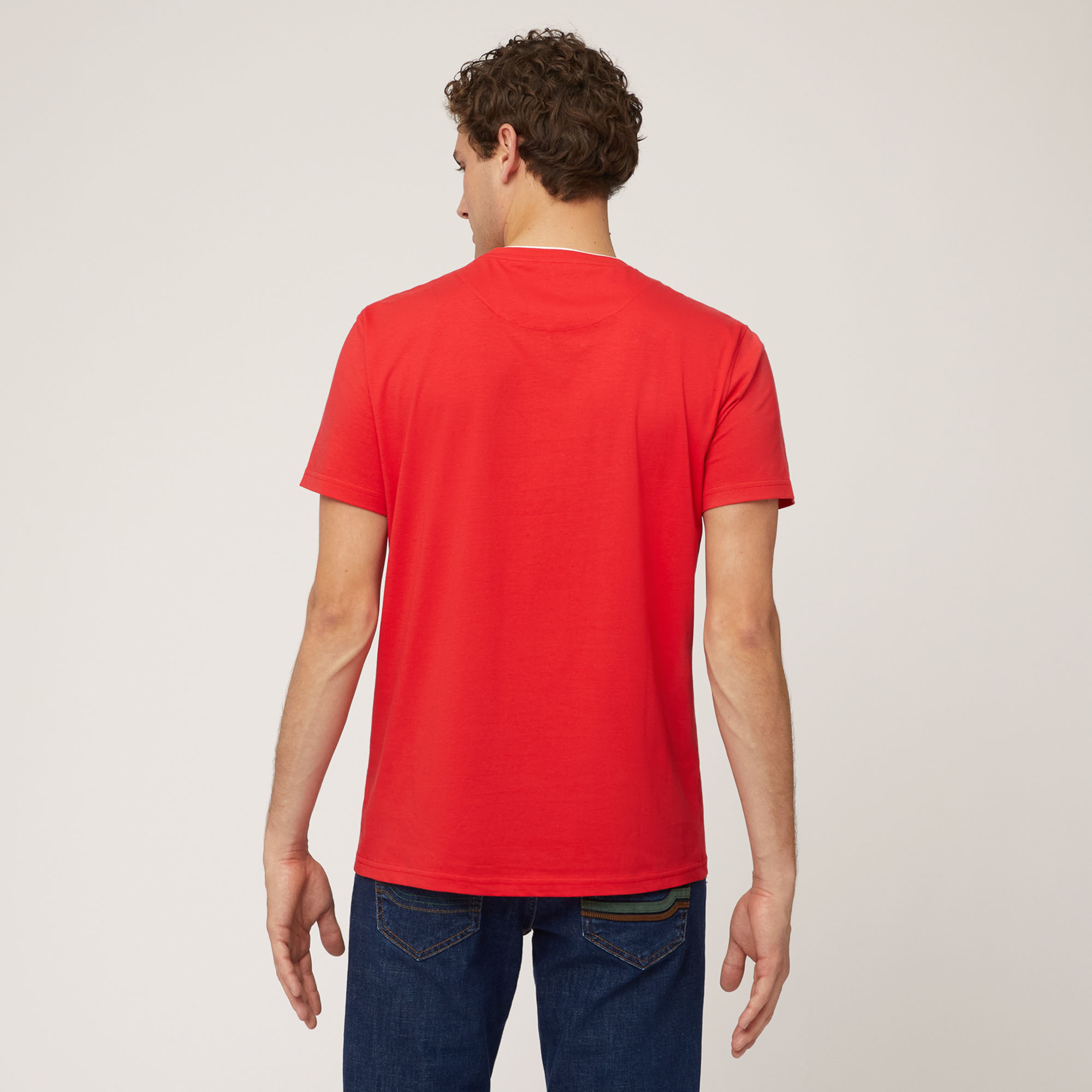 T-shirt with Logo Print, Light Red, large image number 1