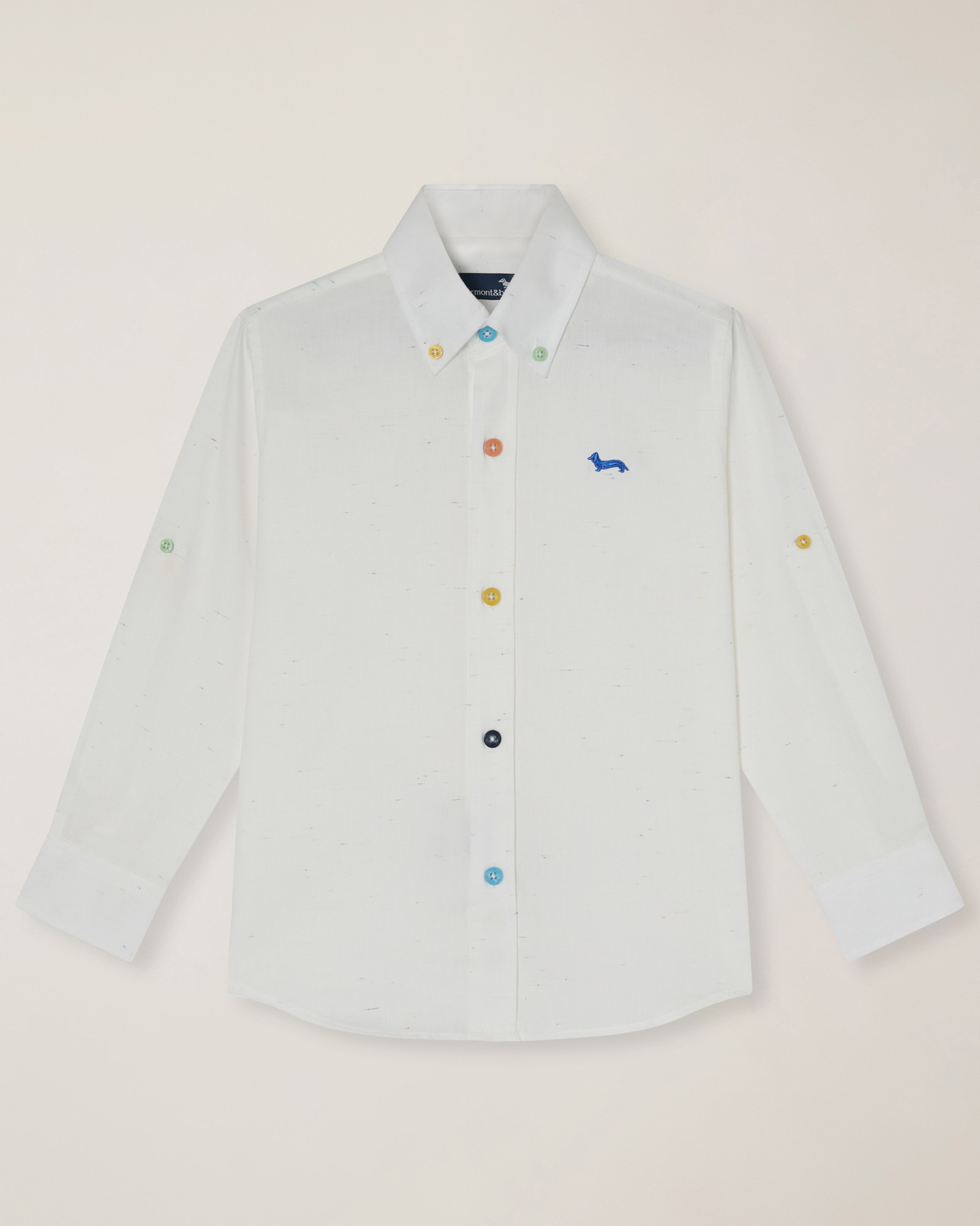 Shirt with colorful buttons, White, large image number 0
