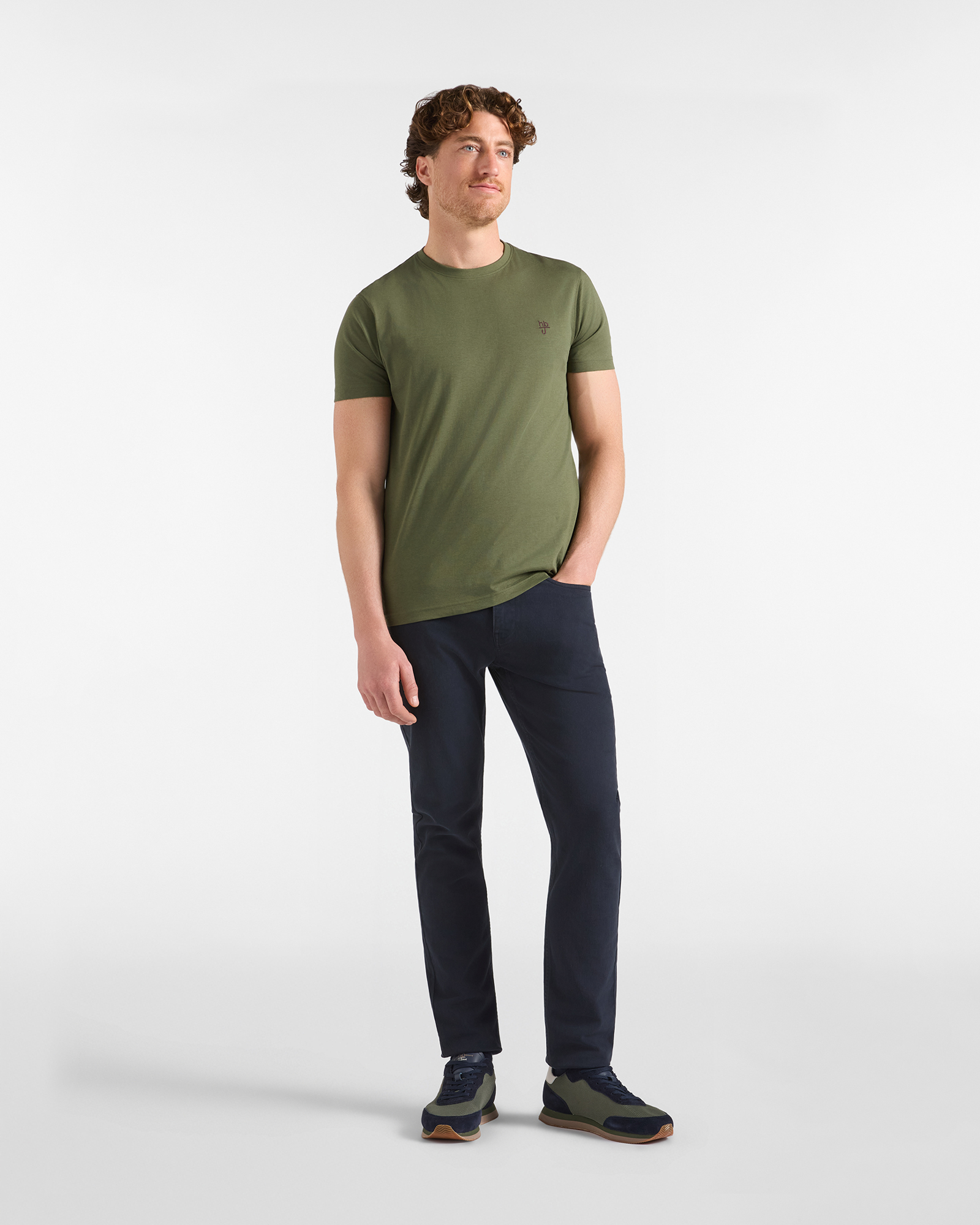 Pantalone HBJ Uomo Narrow Fit 5 Tasche in Cotone Stretch, BLU SCURO, large