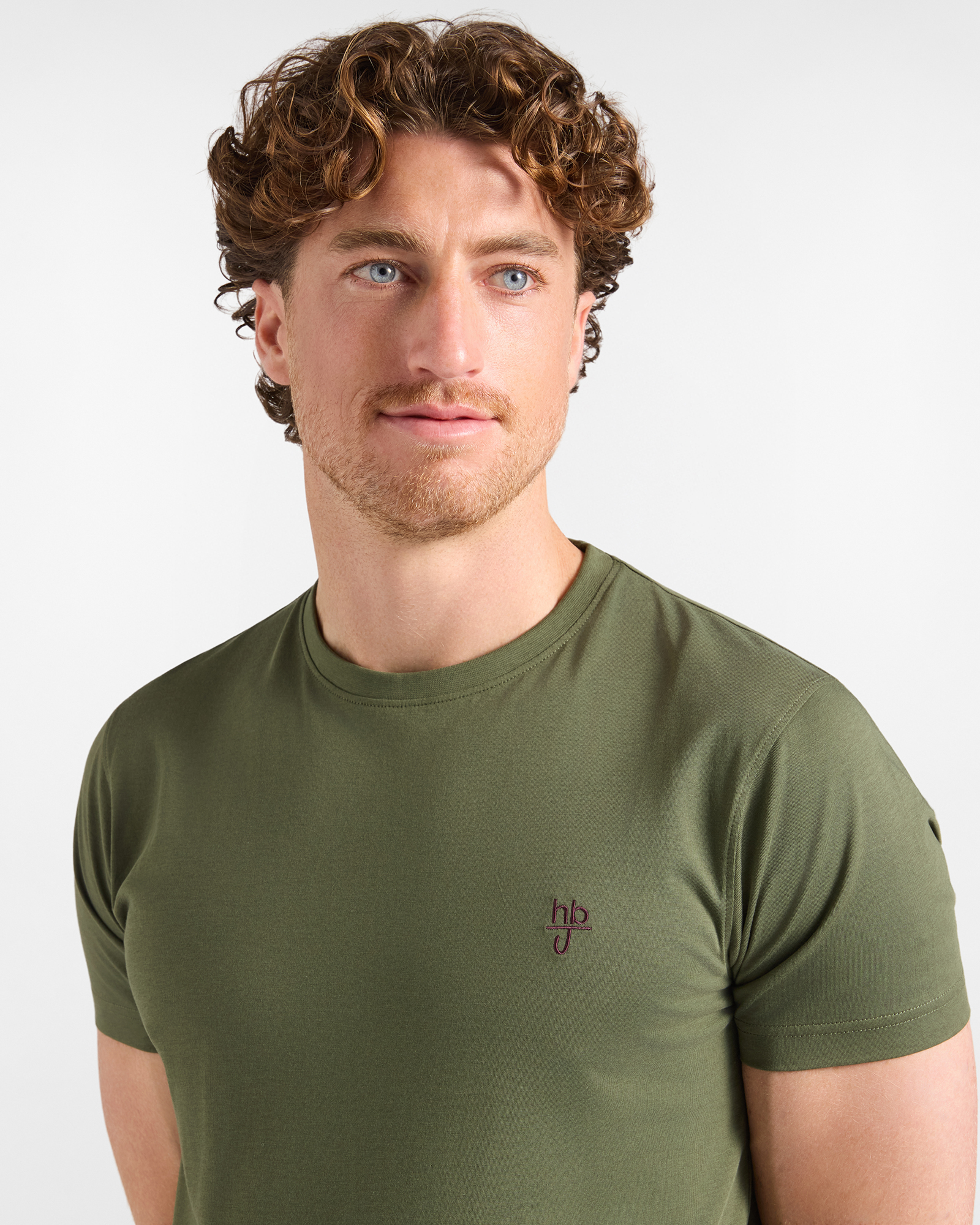 T-shirt HBJ Uomo Narrow Fit in puro cotone, VERDE, large image number 2