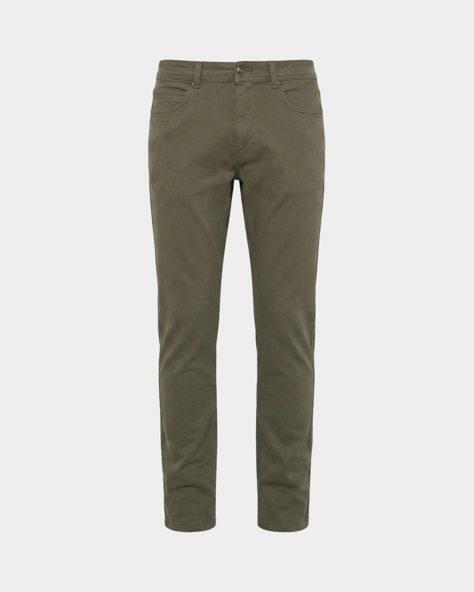 Pantalone HBJ Uomo 5 Tasche Narrow Fit in Gabardina di Cotone Stretch, VERDE, large