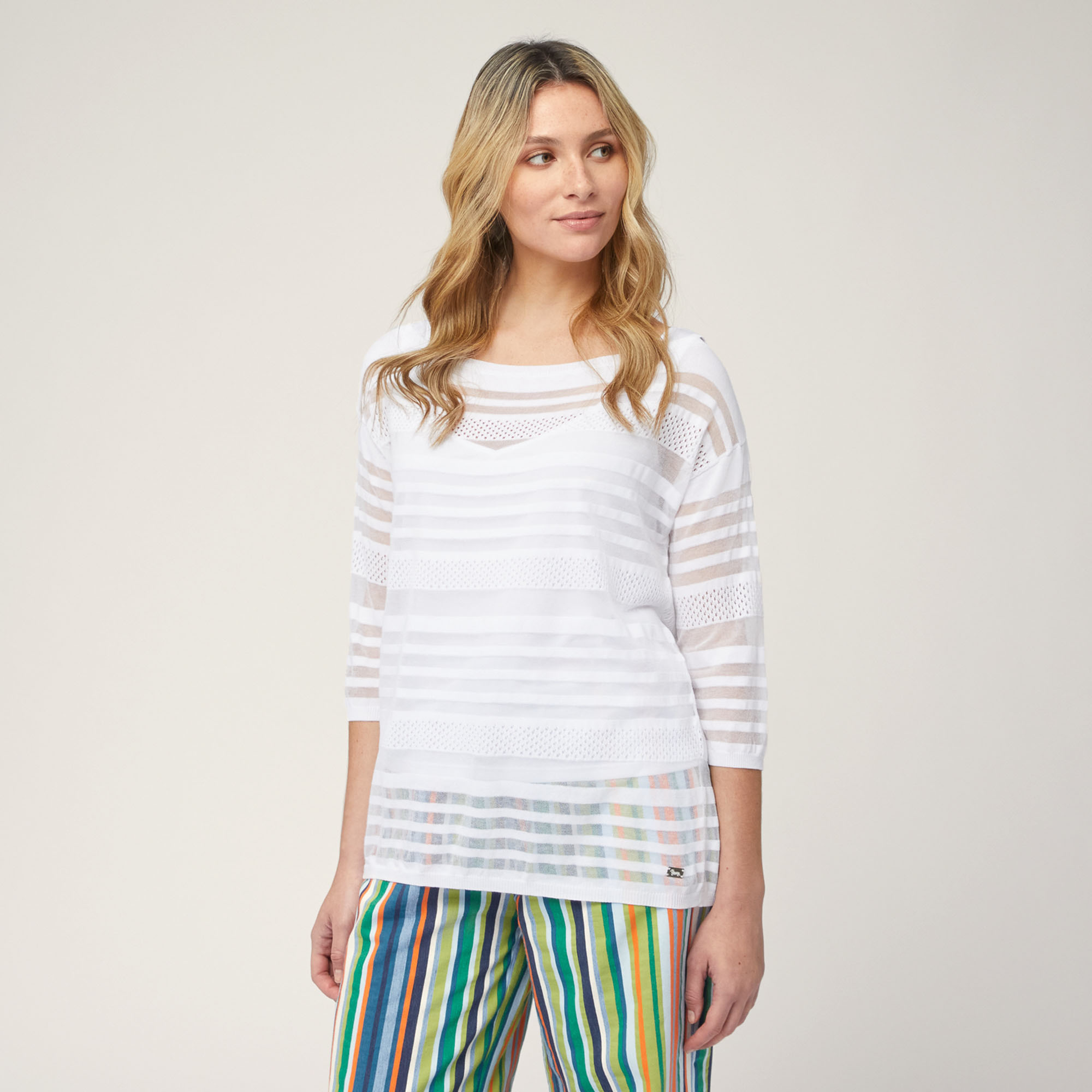 Sweater with Detachable Tank Top, White, large image number 0