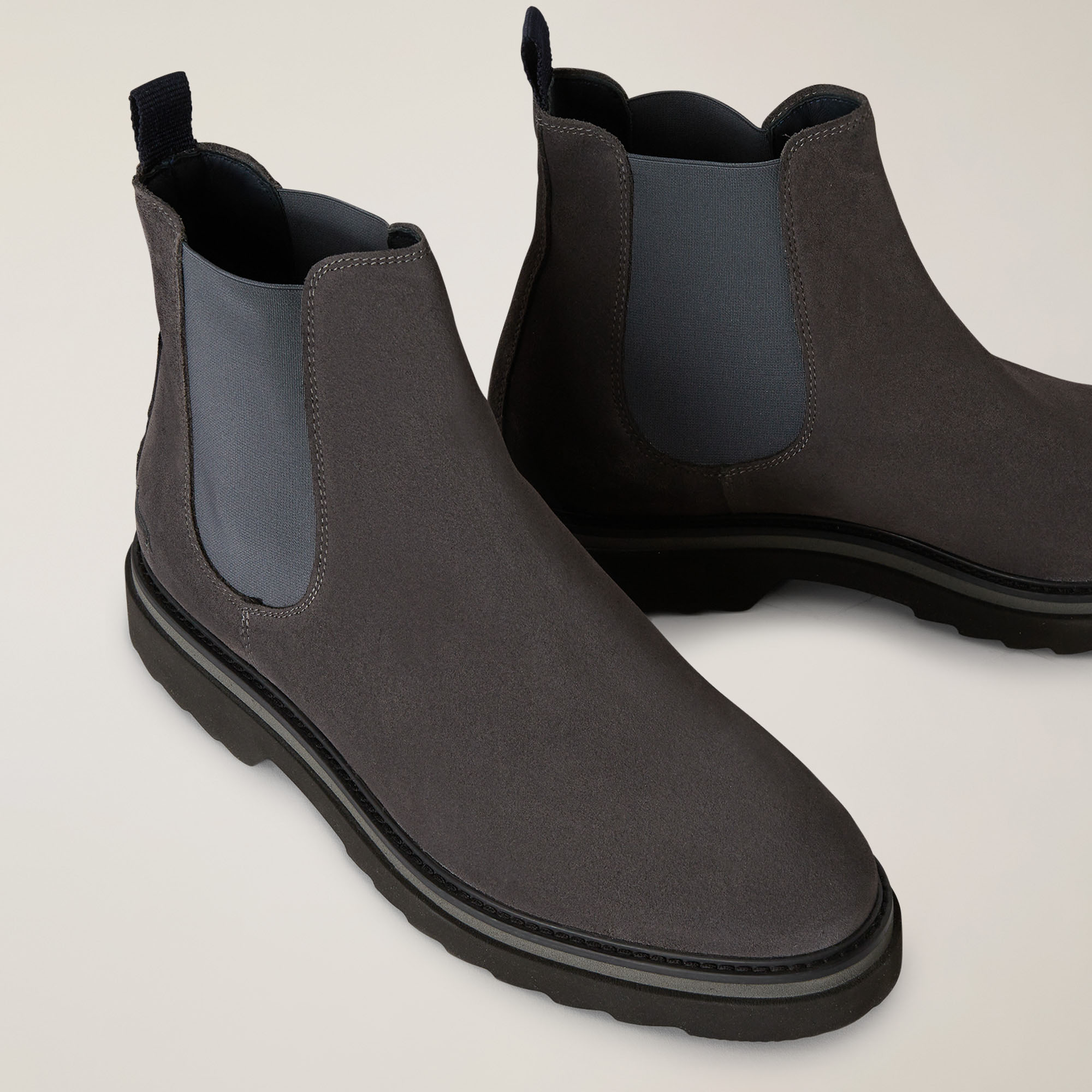 Stivaletto Chelsea In Pelle Scamosciata, Grigio, large image number 3