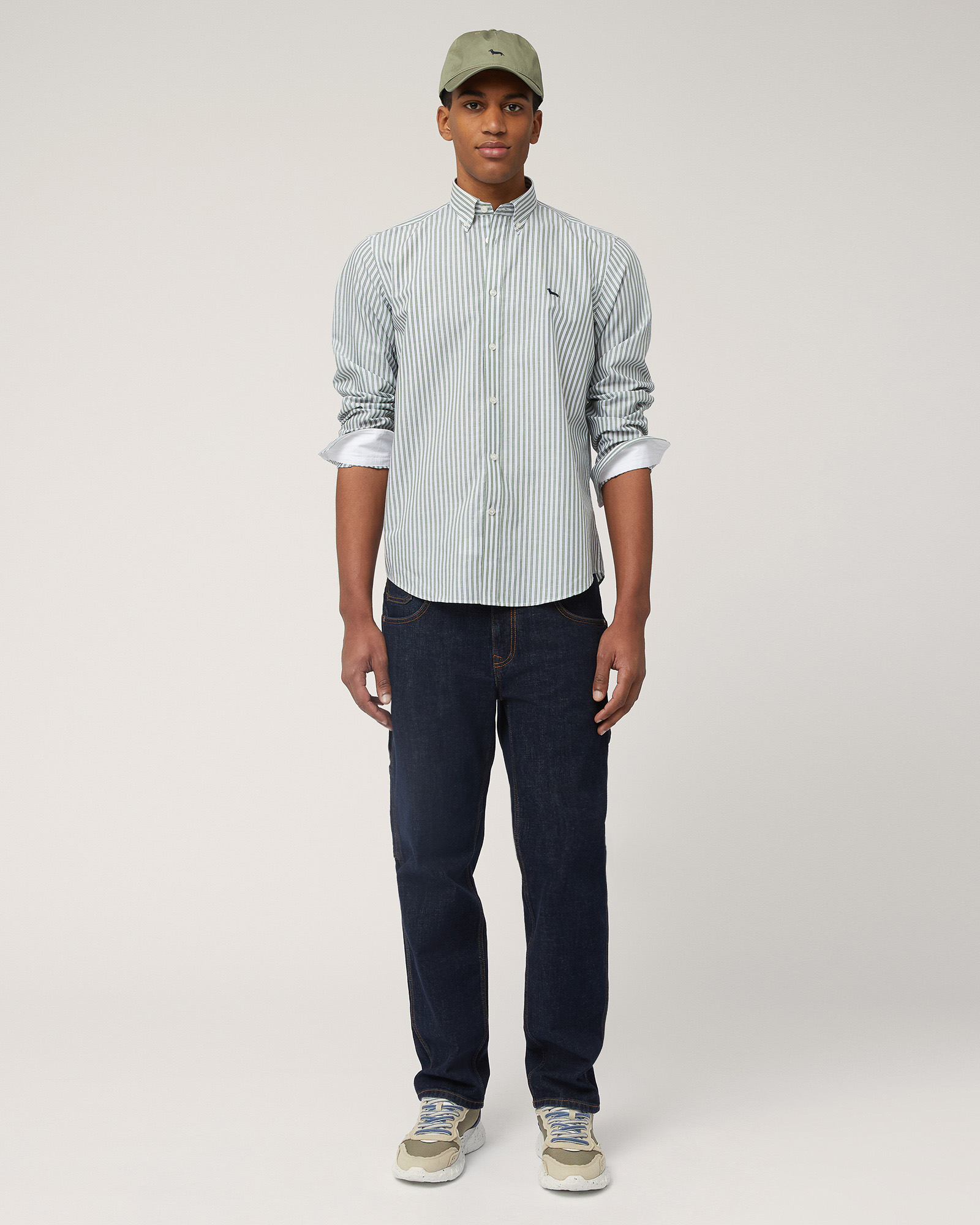 Striped Regular Shirt, Meadow Green, large image number 3