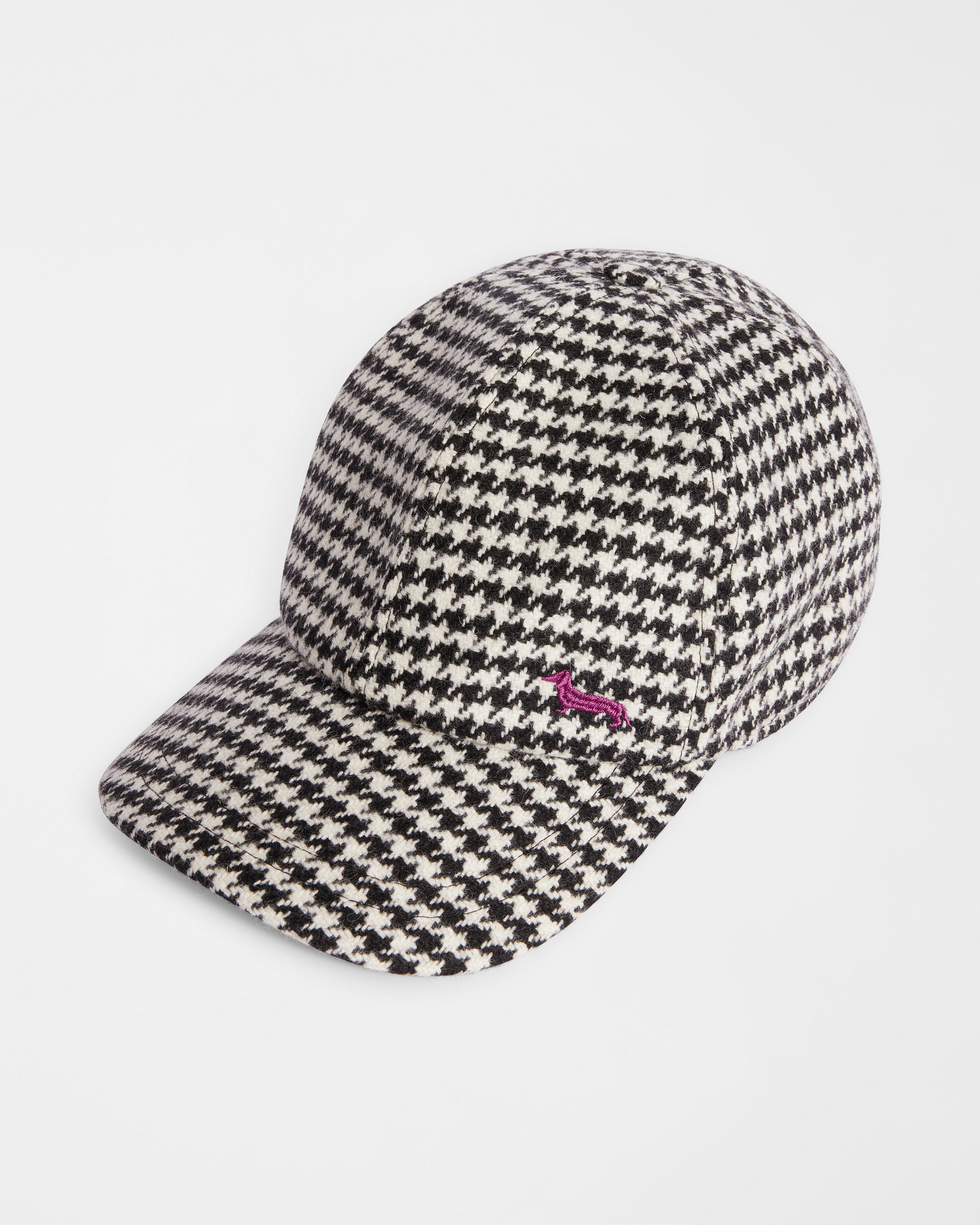 Houndstooth Wool Baseball Cap