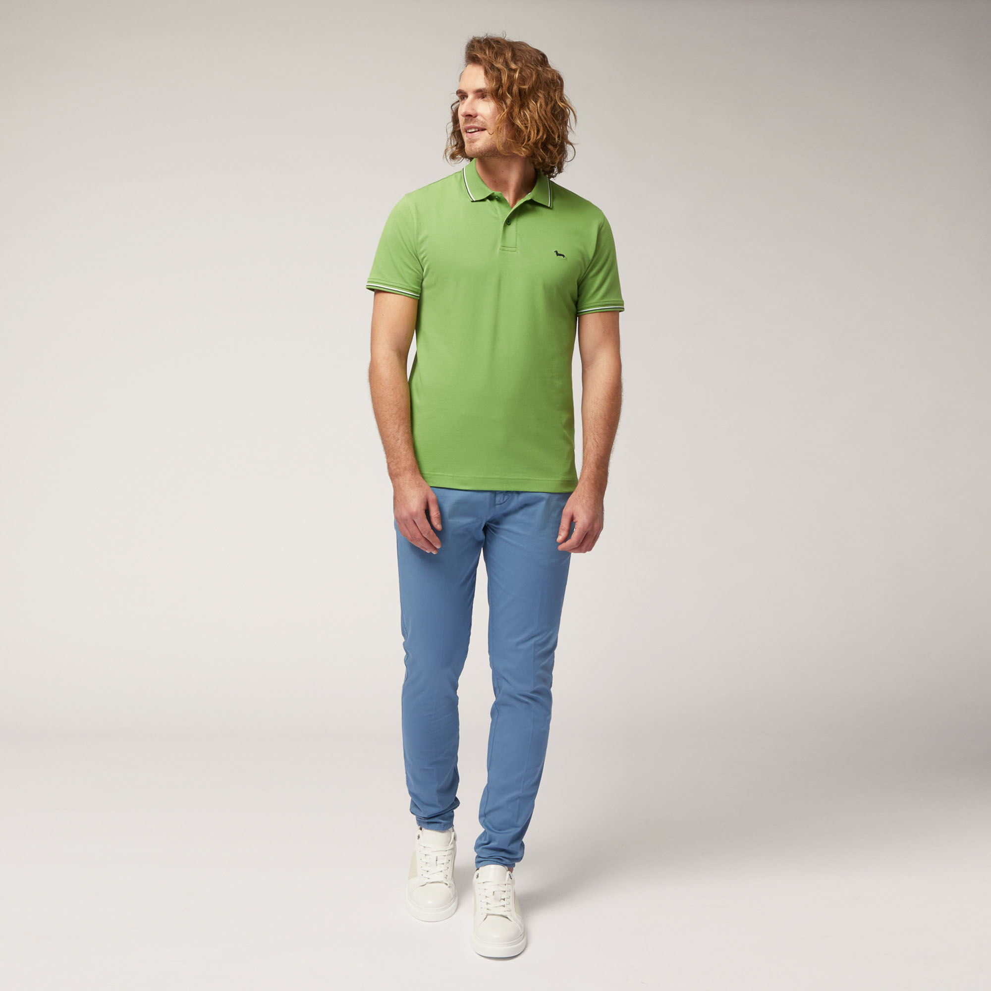Polo with Striped Details, Green, large image number 3