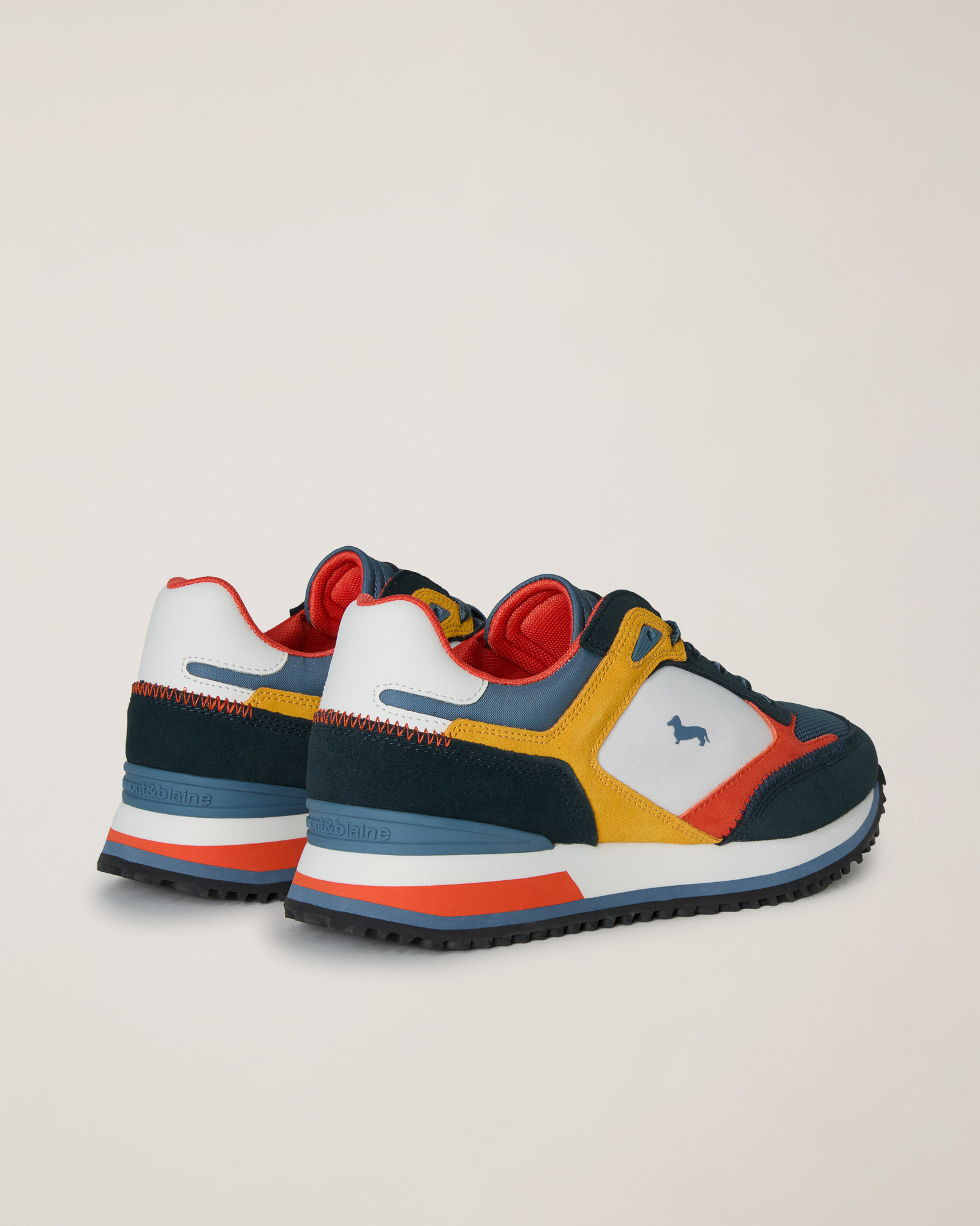 Mixed-material and colors sneaker, Blue/Navy, large image number 2