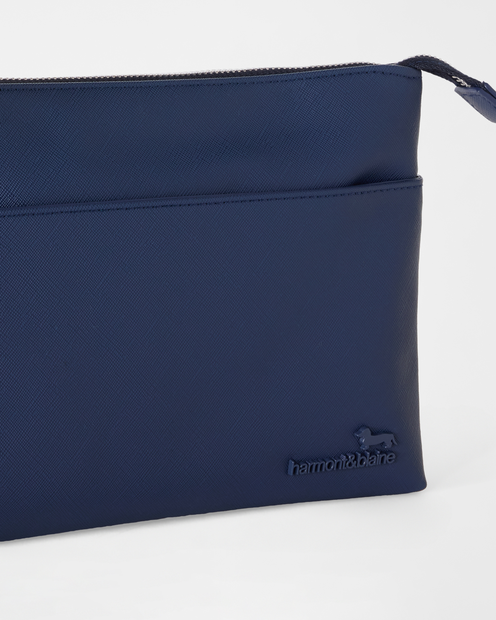 Flat Pouch with Handle Gentleman 009, NAVY BLUE, large image number 3