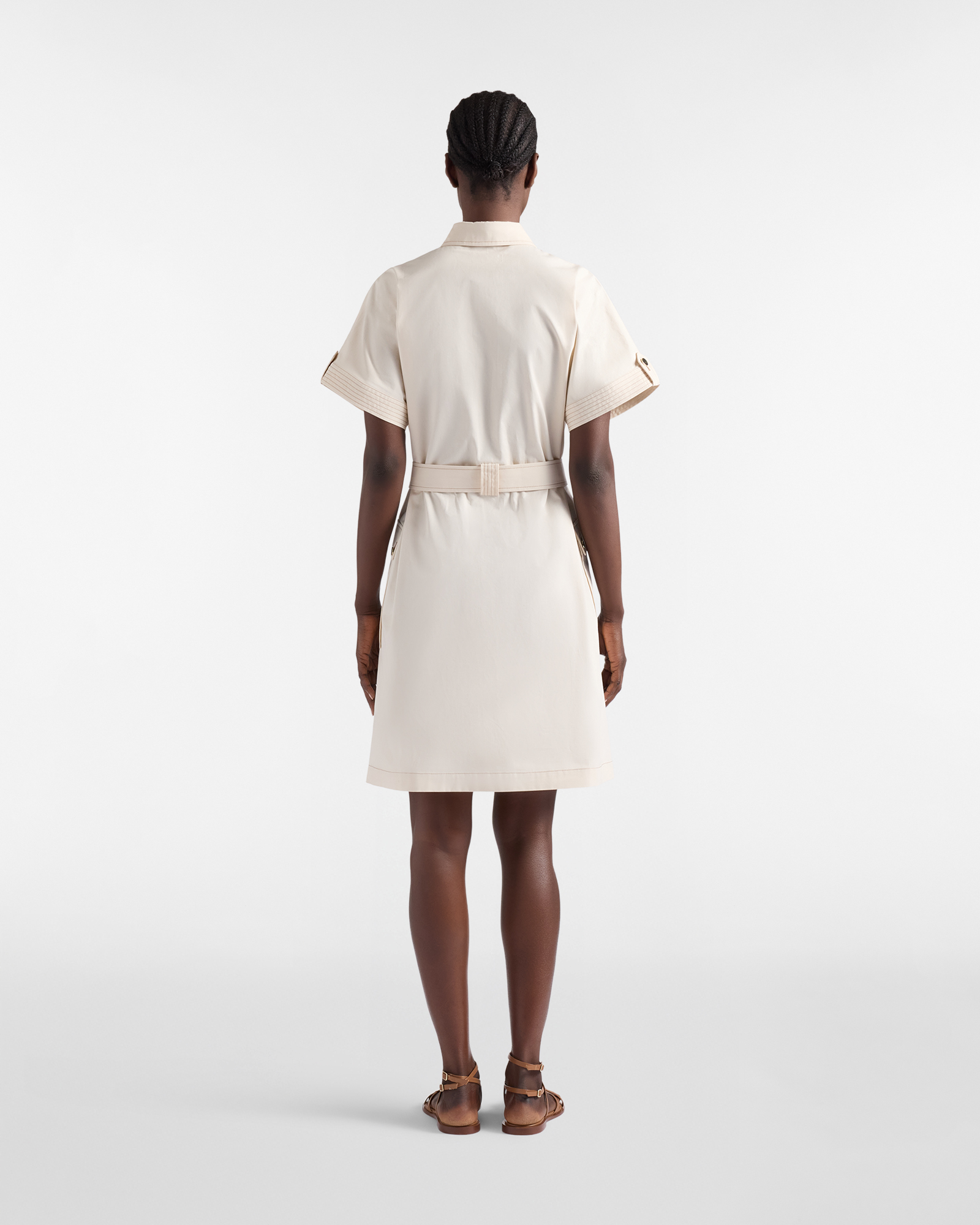 Shirt dress with pockets and belt