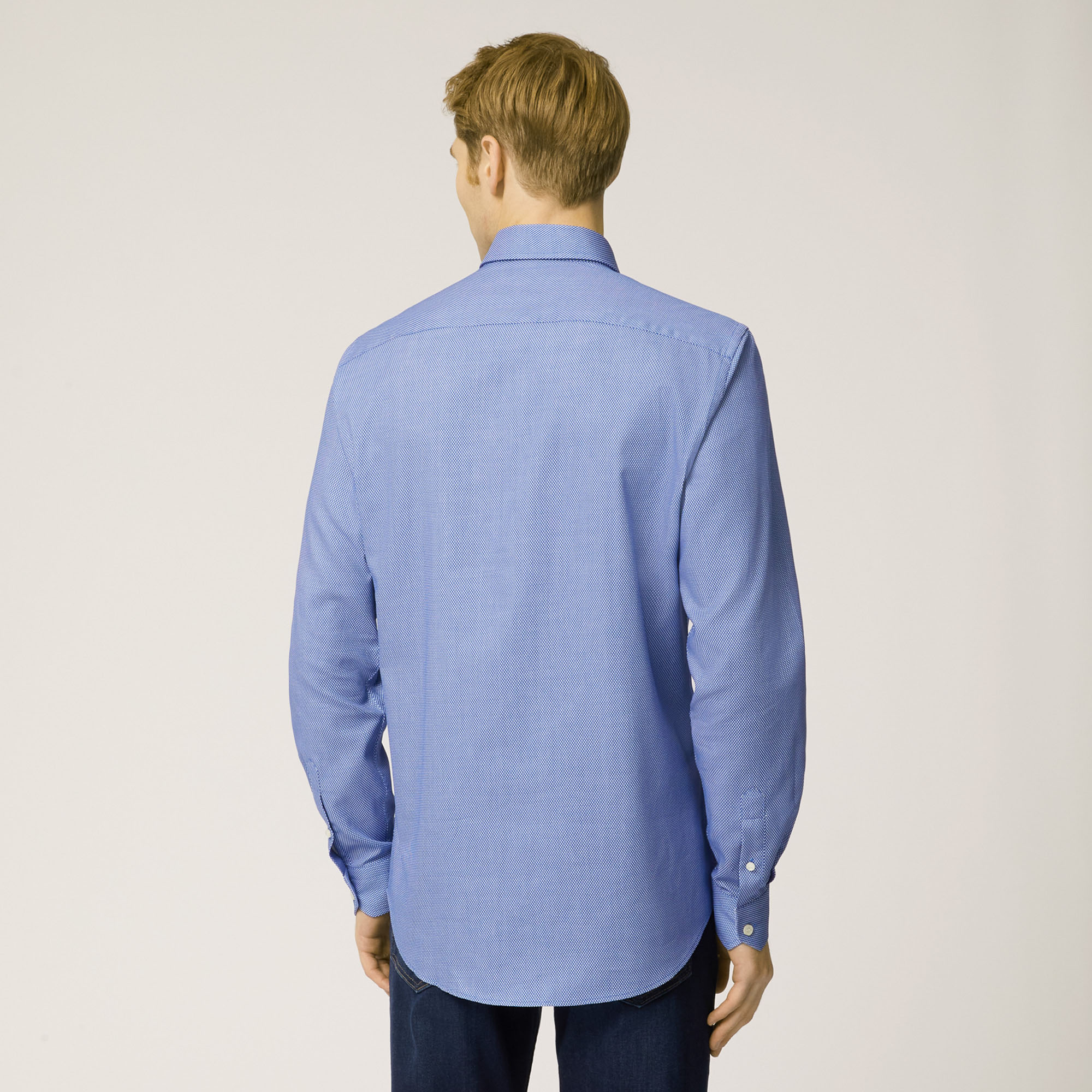 Camicia In Cotone Narrow Fit, Blu Chiaro, large image number 1
