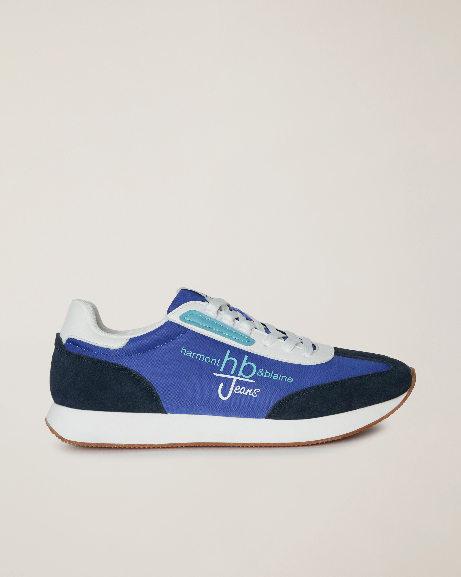 Running Sneakers with Logo, Dark Blue, large