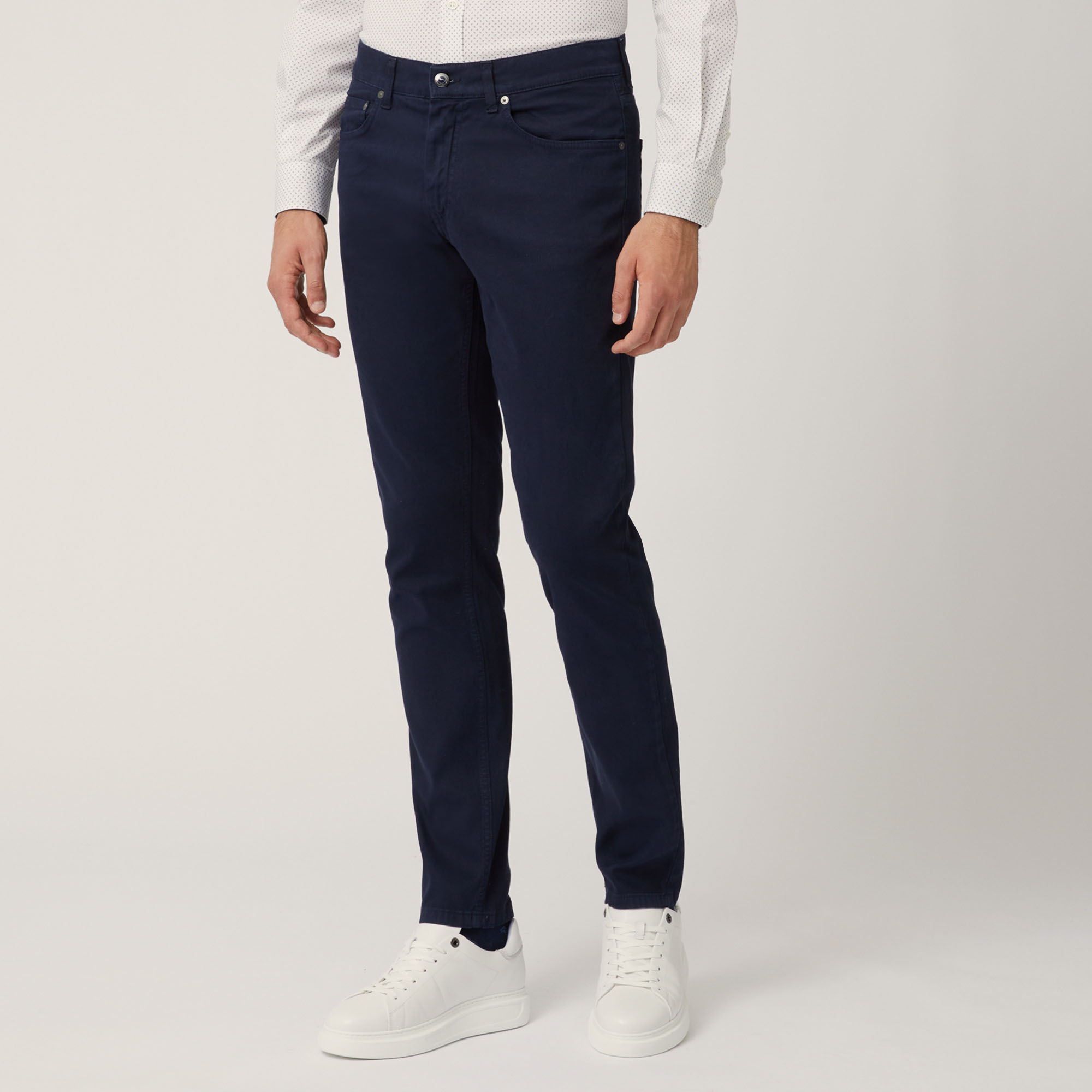 Pantalone Cinque Tasche Narrow Fit, Blu Navy, large