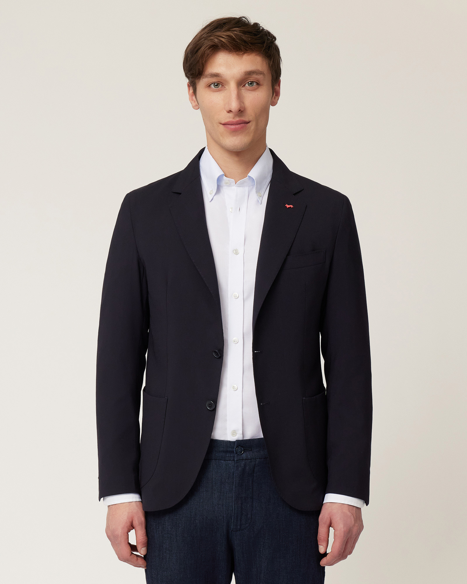 Jacket with Dachshund, Navy Blue, large image number 0
