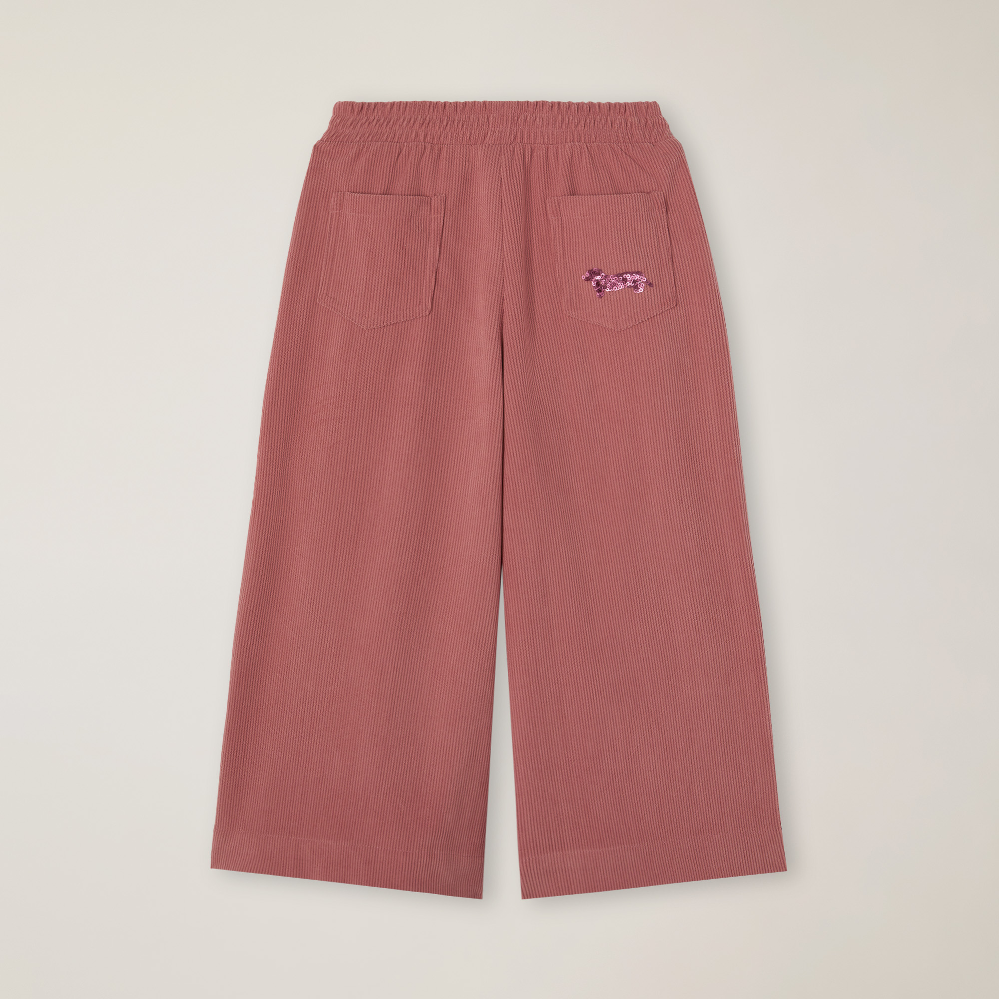 Pantalon Palazzo En Velours Côtelé Avec Logo Pailleté