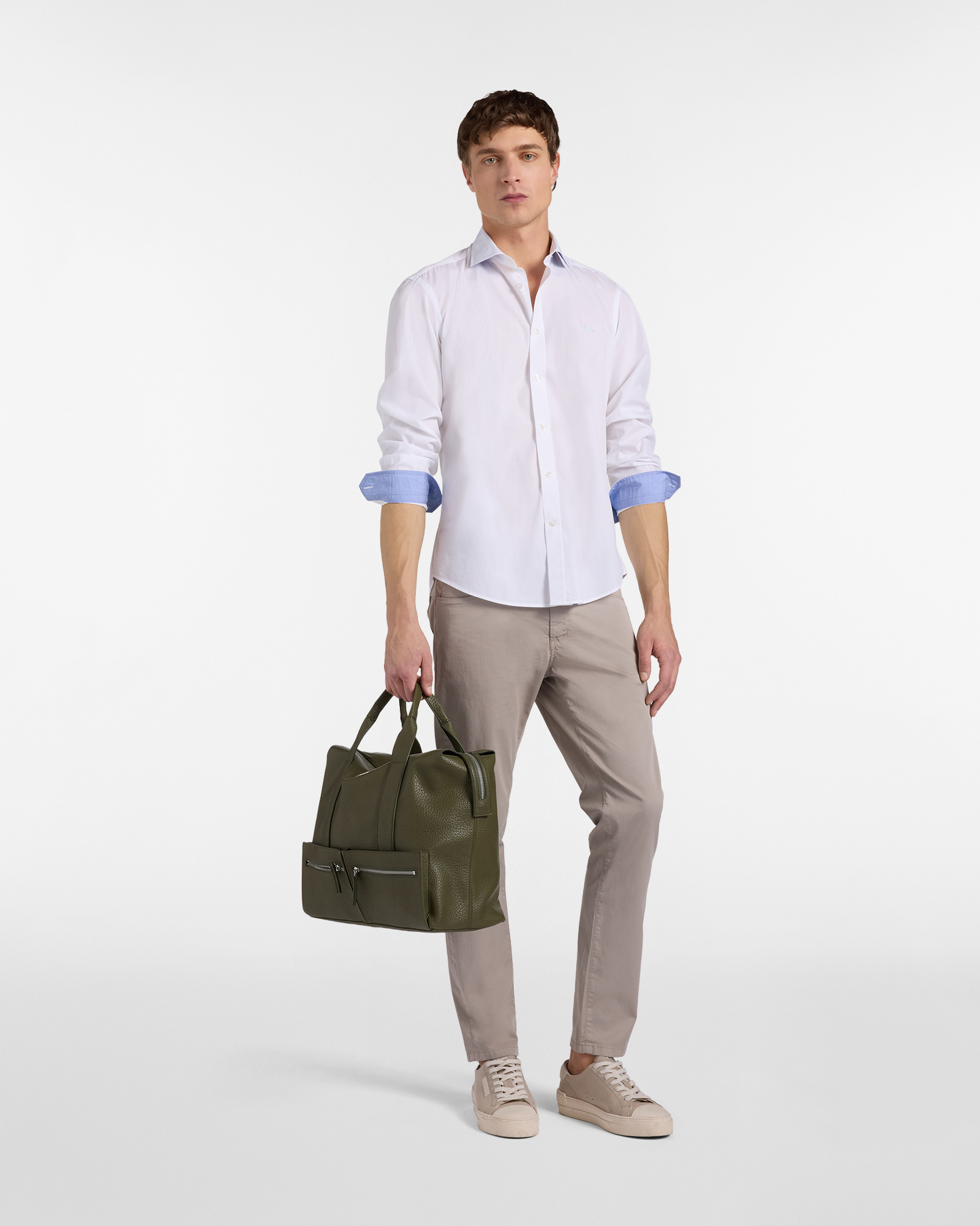 Men's solid color shirt, White, large image number 3