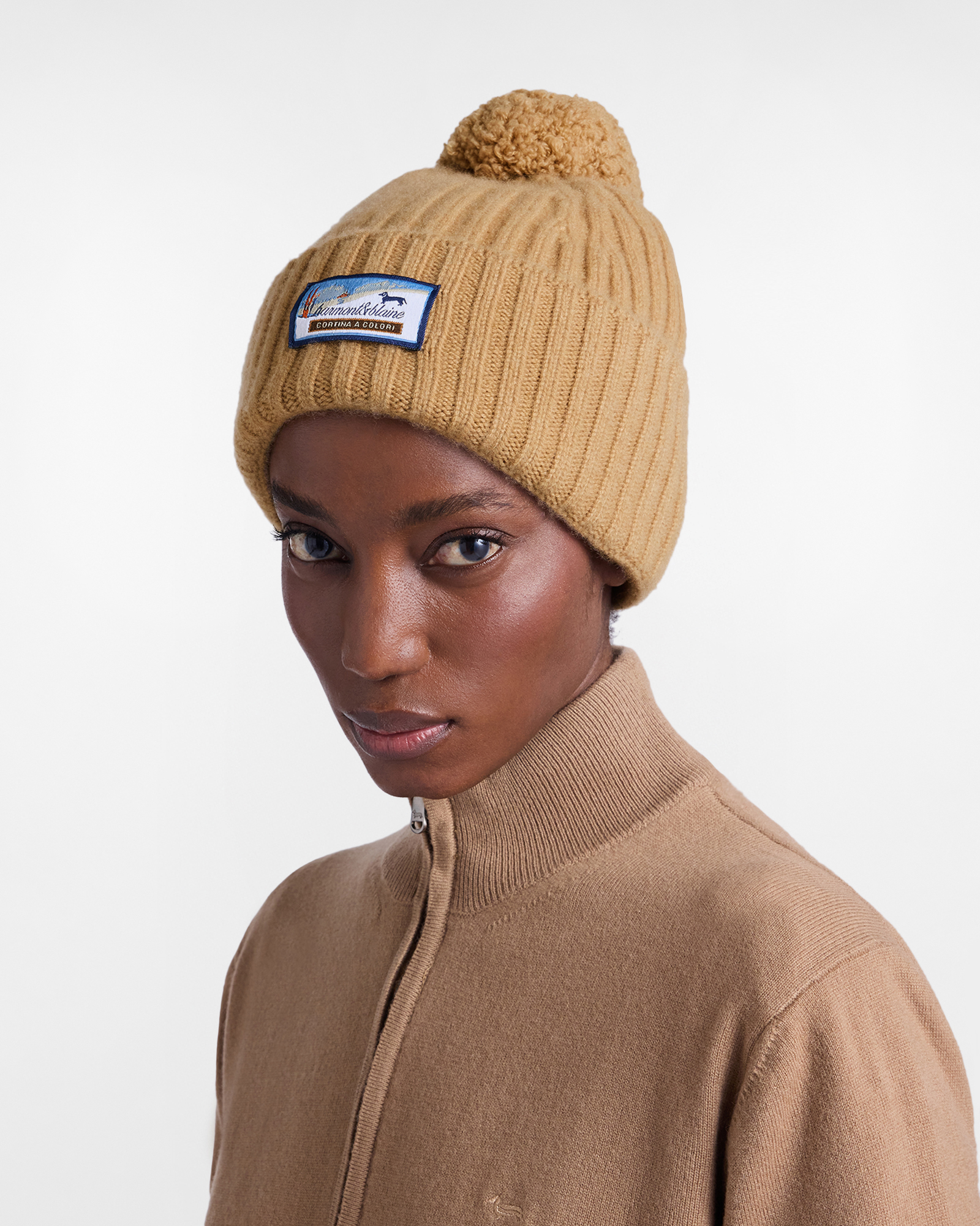 Beanie in Puro Cashmere &ldquo;Cortina a Colori&rdquo;, Beige, large image number 3