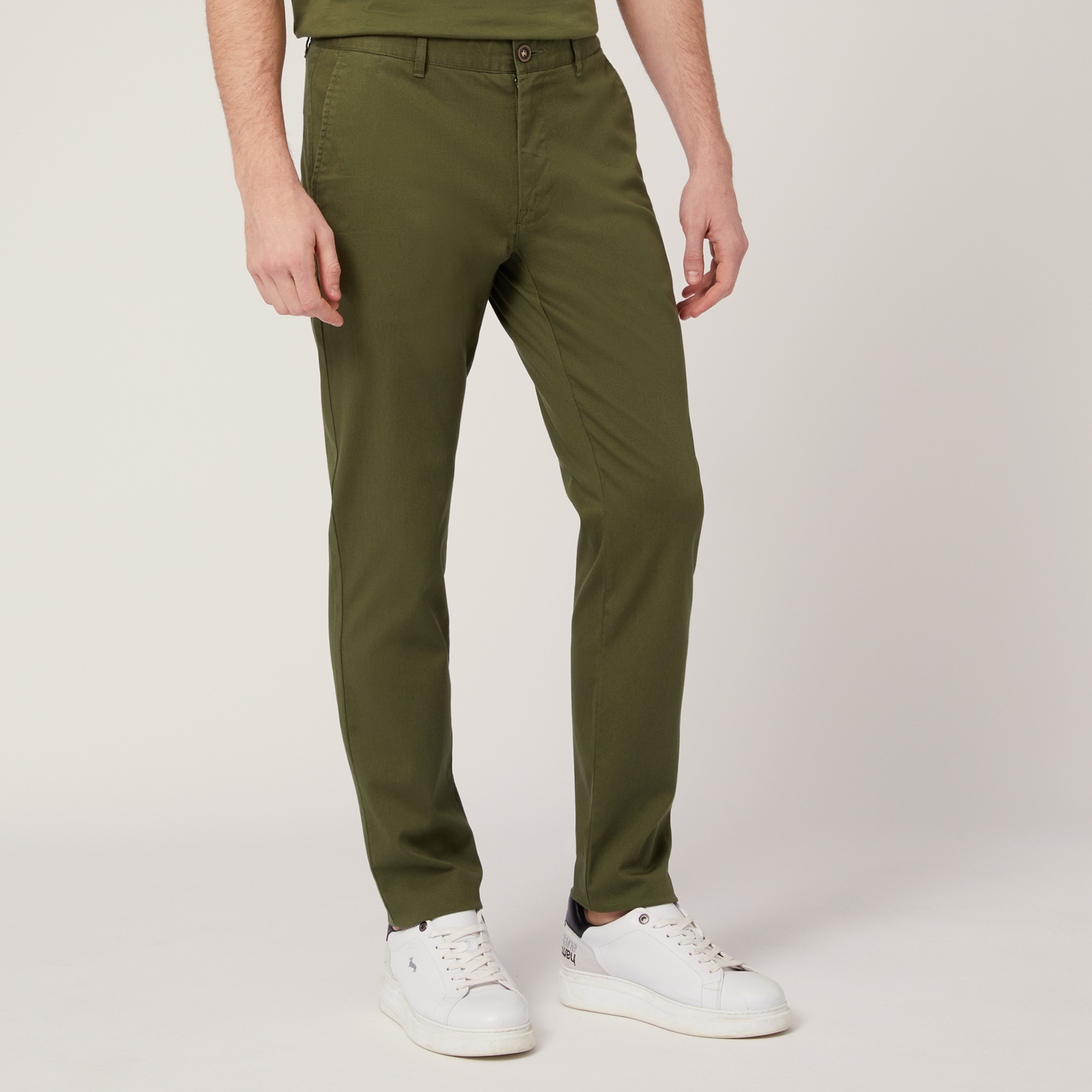 Pantaloni Chino Narrow Fit, Verde, large