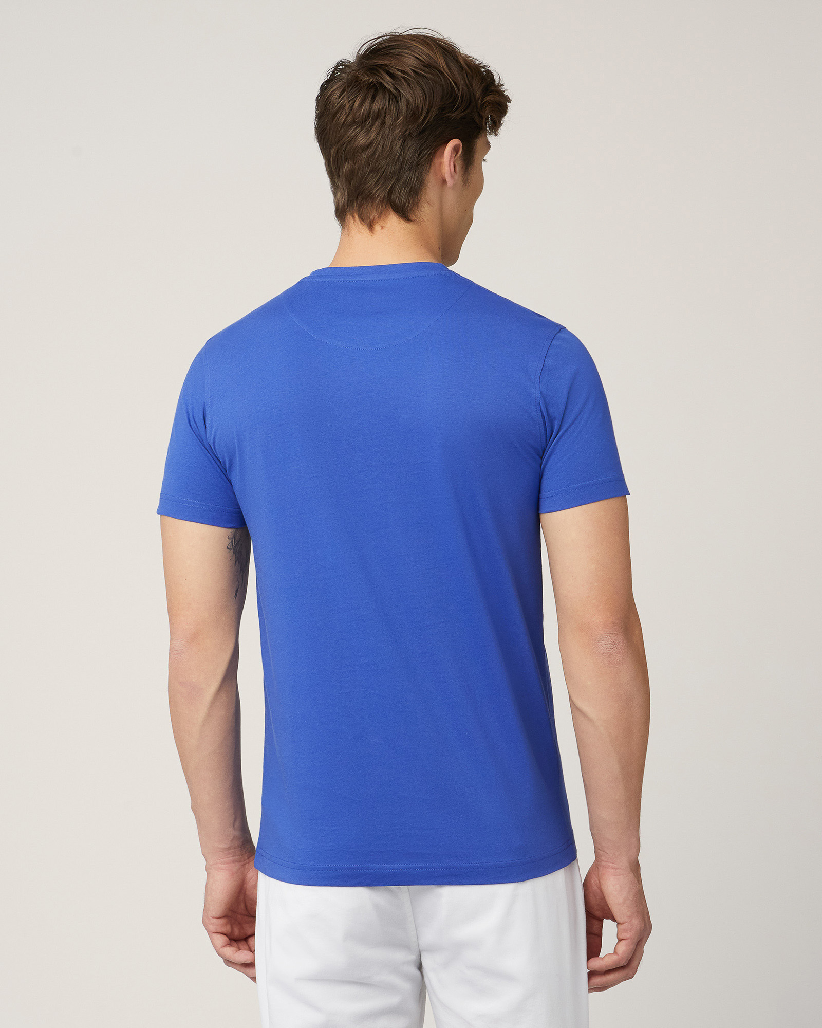 T-Shirt with Monogram, Electric Blue, large image number 1