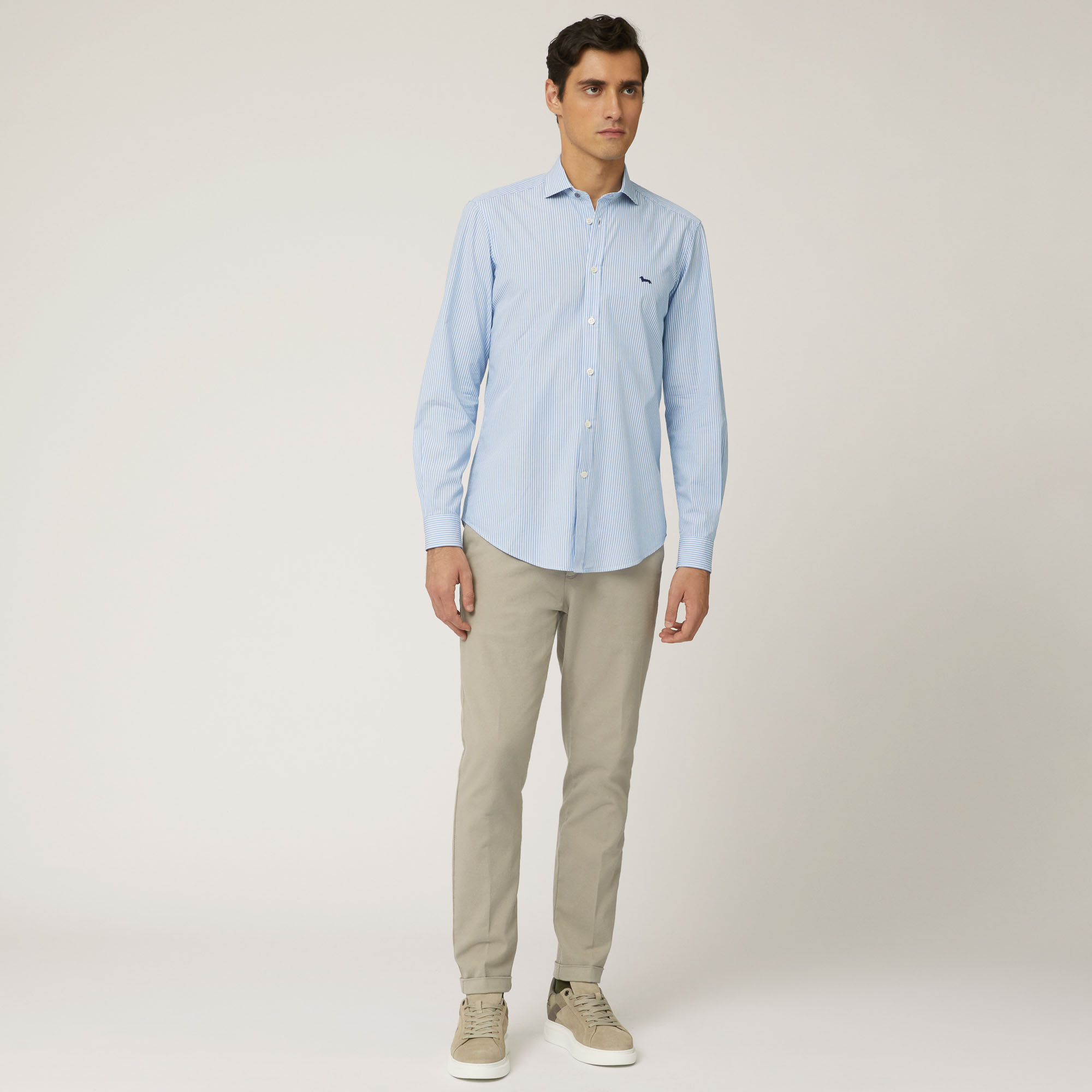 Organic Cotton Shirt With Micro Stripes: Luxury italian Shirts ...