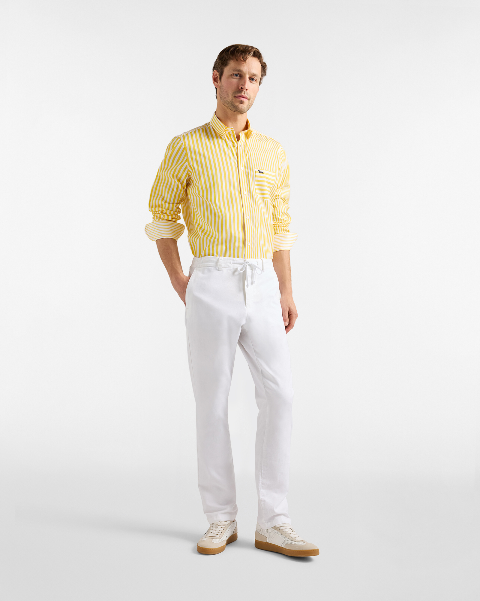 Men's &ldquo;Sorbet&rdquo; patchwork shirt, Yellow, large image number 3