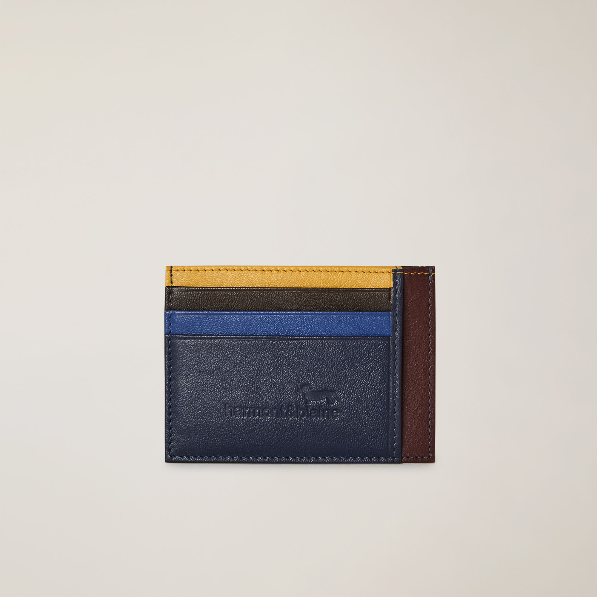 Portacarte In Vera Pelle Rfid Secure, Blu Navy, large image number 0
