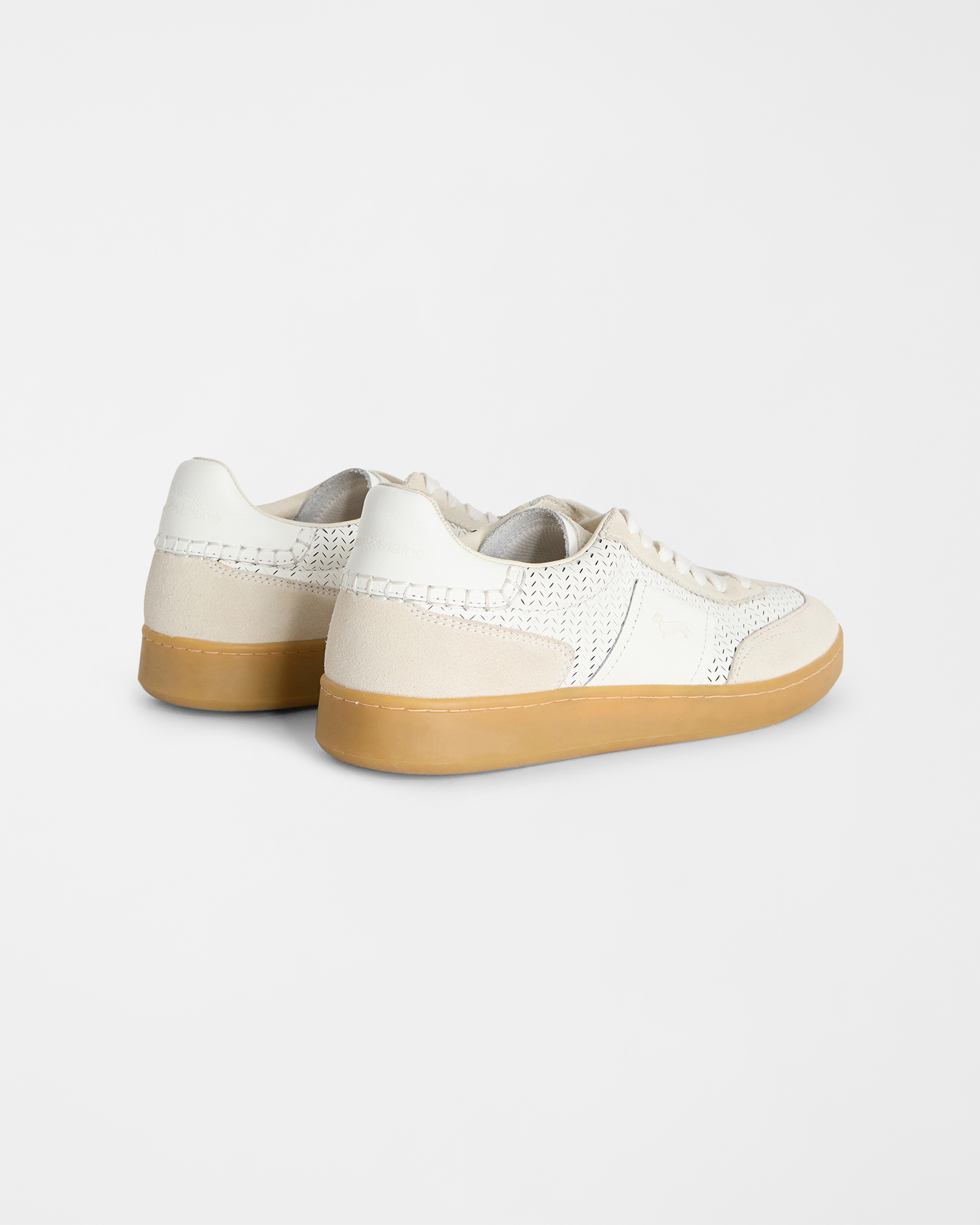 Suede and leather sneakers, White, large image number 2