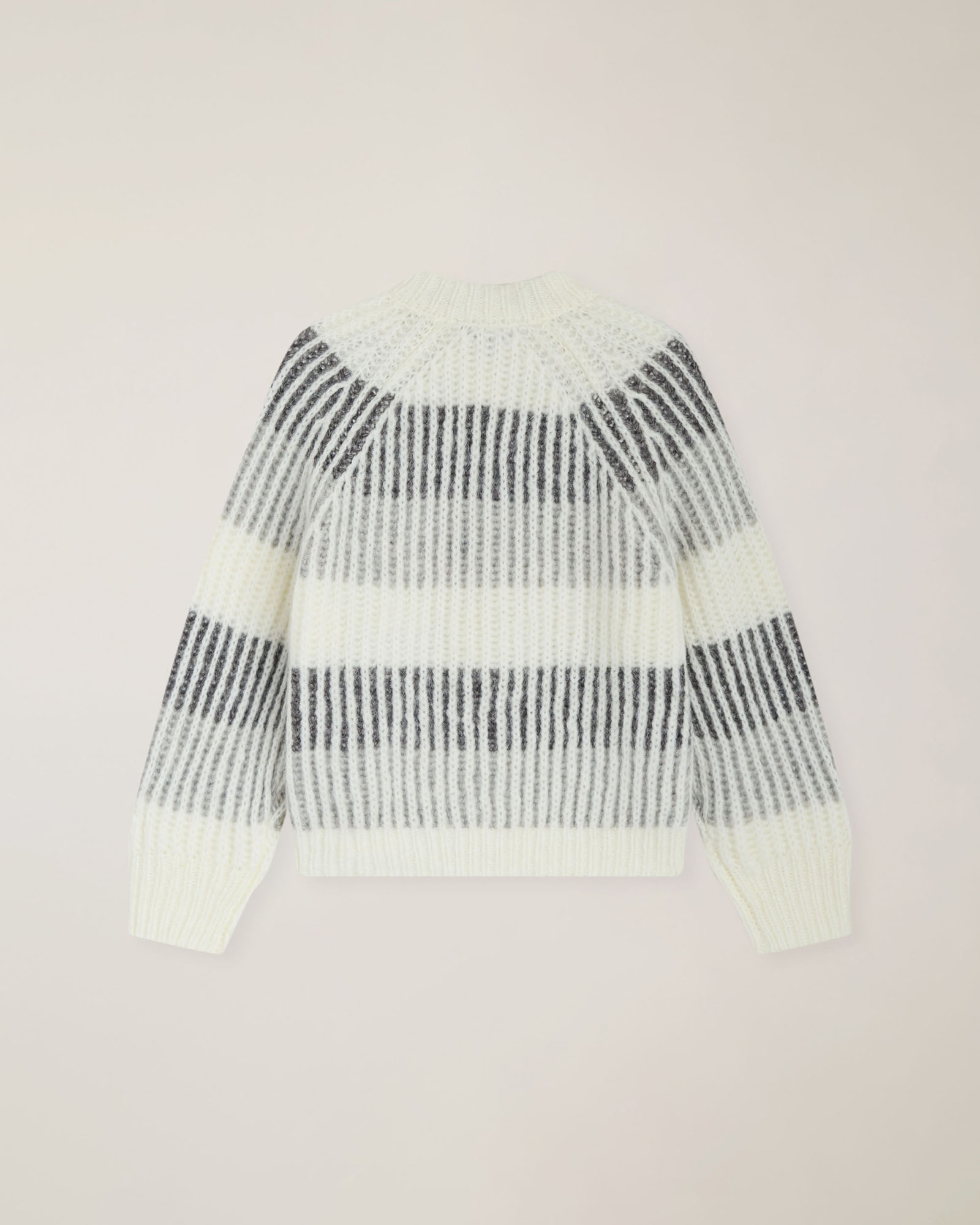 Striped cardigan with dachshund plaque