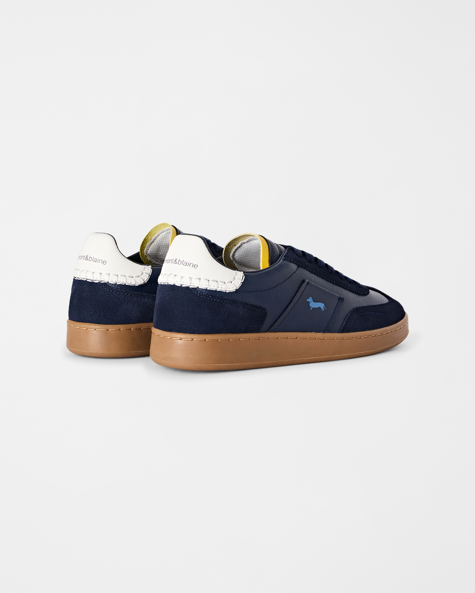 Men's Metropolis sneakers in leather and suede with colored sole, BLUE - BLUE, large image number 2