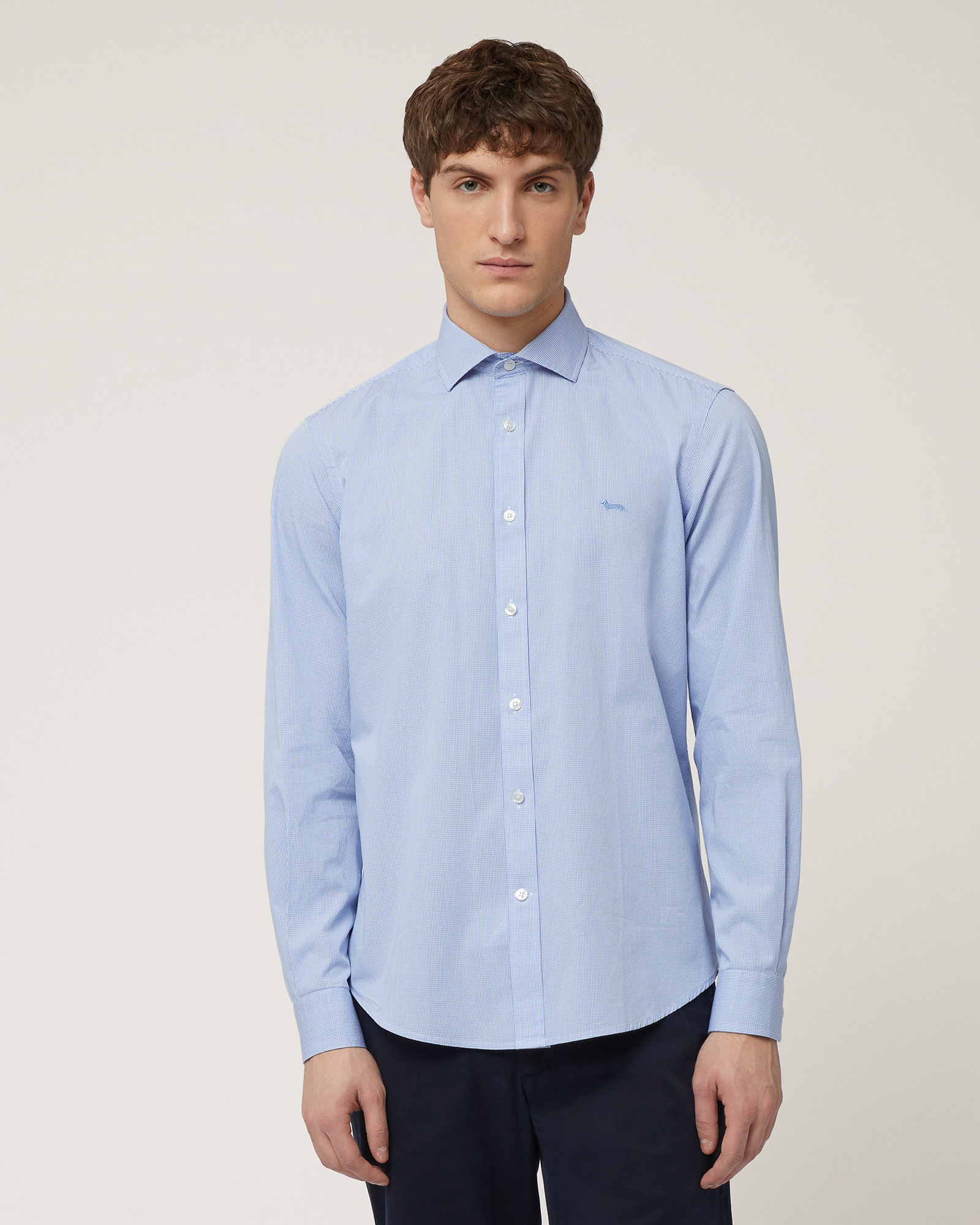Shirt with Dachshund Embroidery, Sky Blue, large image number 0