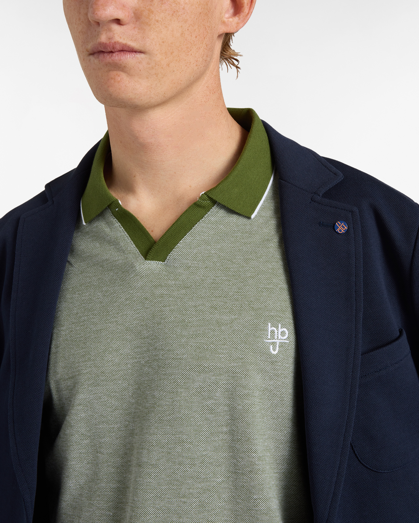 Polo uomo regular fit dettagli a contrasto, Verde militare, large image number 2