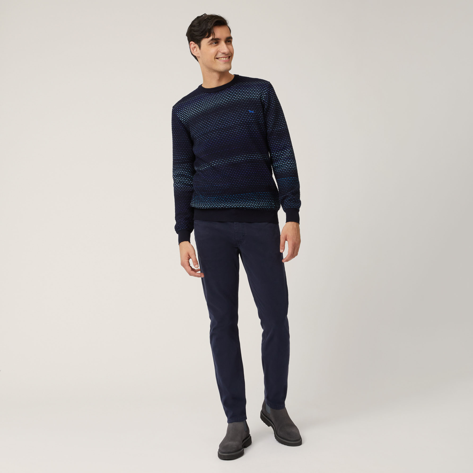 Pantalone Cinque Tasche In Cotone Stretch Elevated Utility, Blu Navy, large image number 3