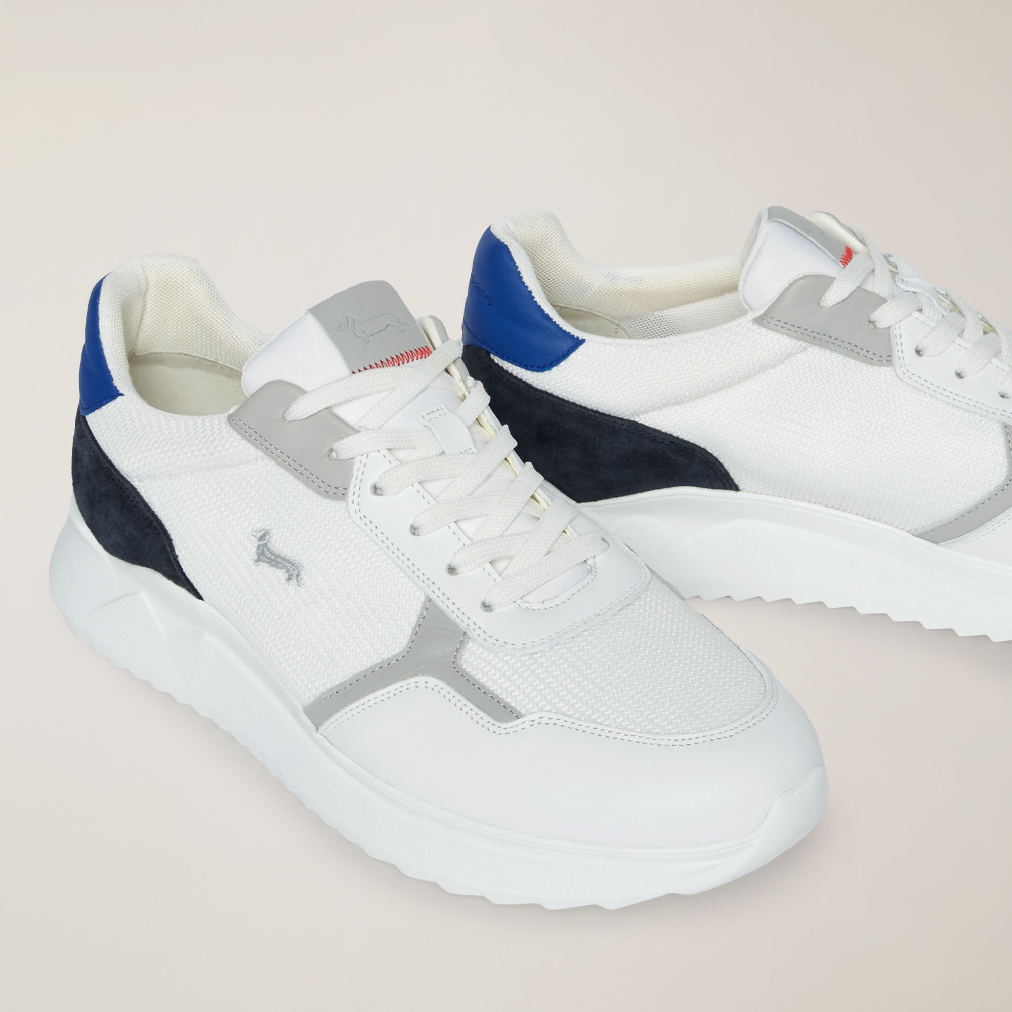 Mixed-Material Sneaker, White, large image number 3