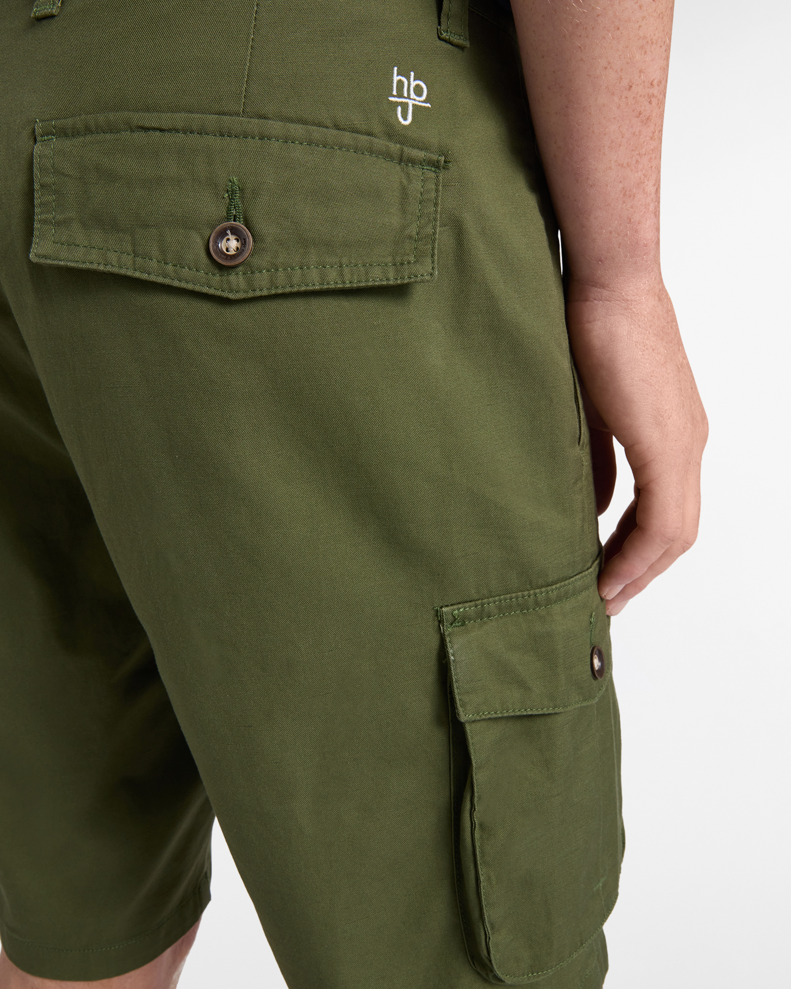 Bermuda Uomo Stile Cargo Regular Fit, Verde militare, large image number 2