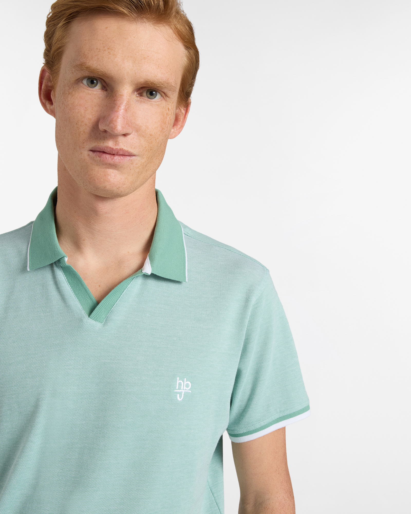 Polo uomo regular fit dettagli a contrasto, Verde chiaro, large image number 2