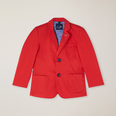 Satin gabardine jacket with Dachshund pin, Red, large image number 0
