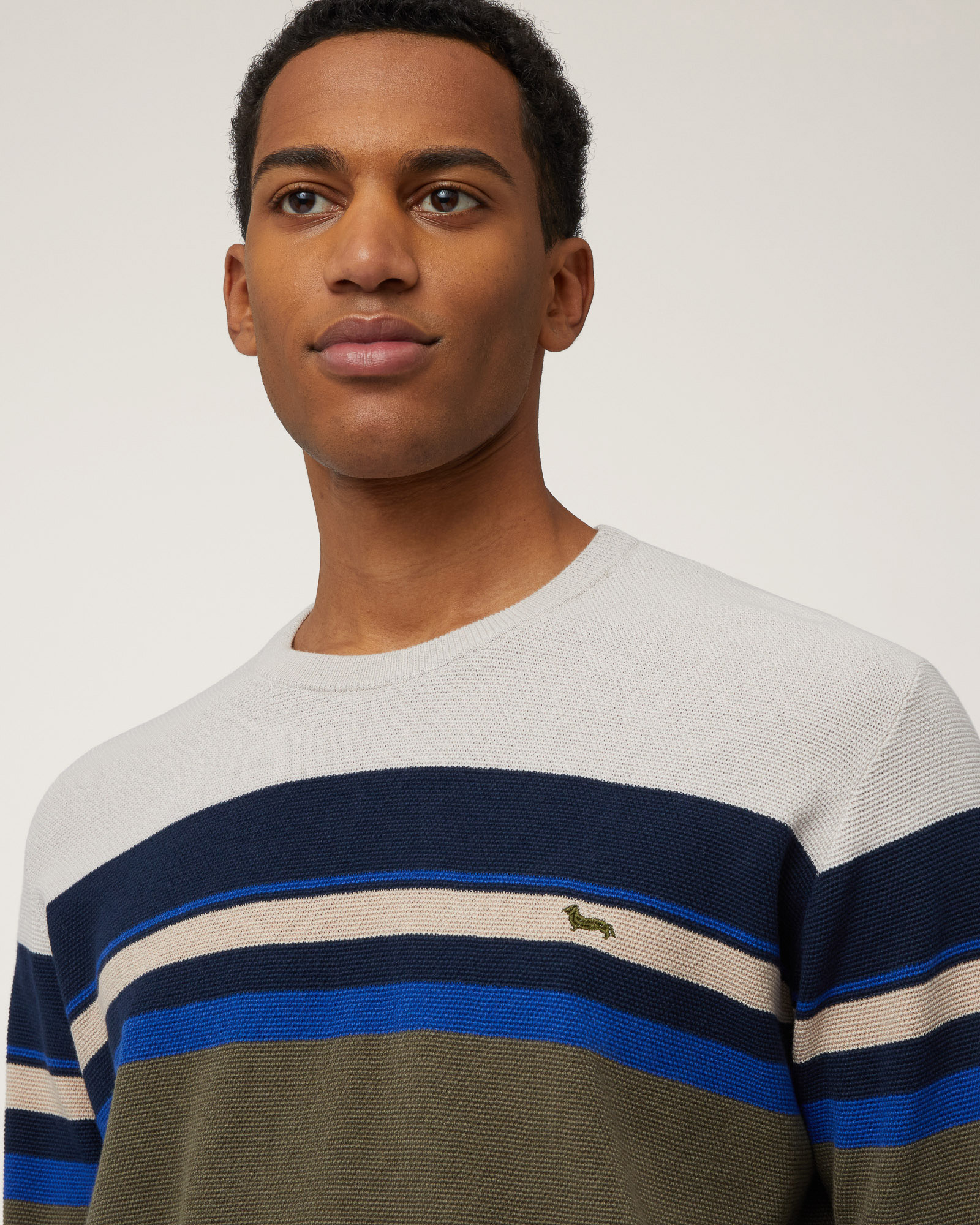3D Placed Stripe Pullover, Military Green, large image number 2