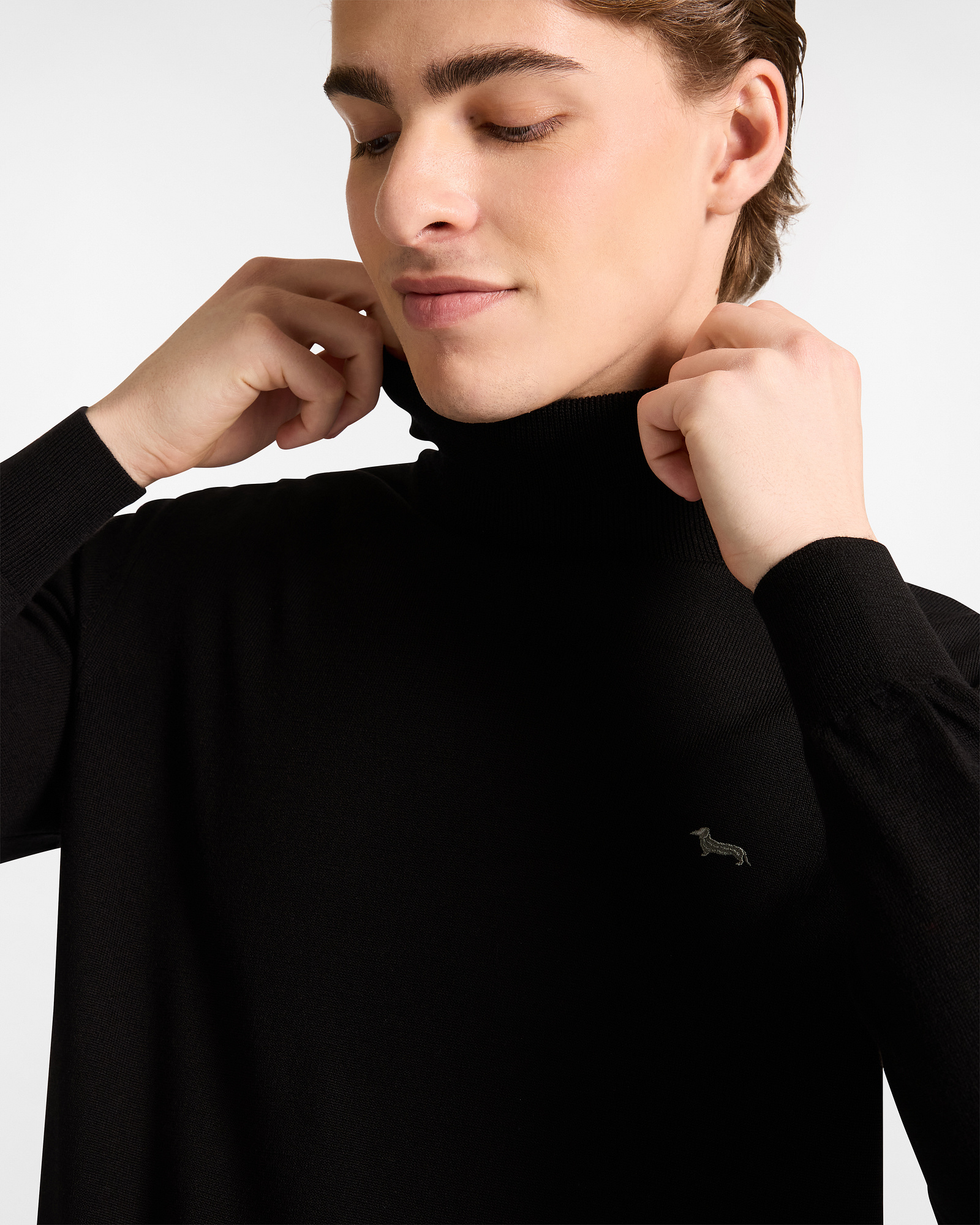 Rollkragenpullover aus Merinowolle, Schwarz, large image number 2