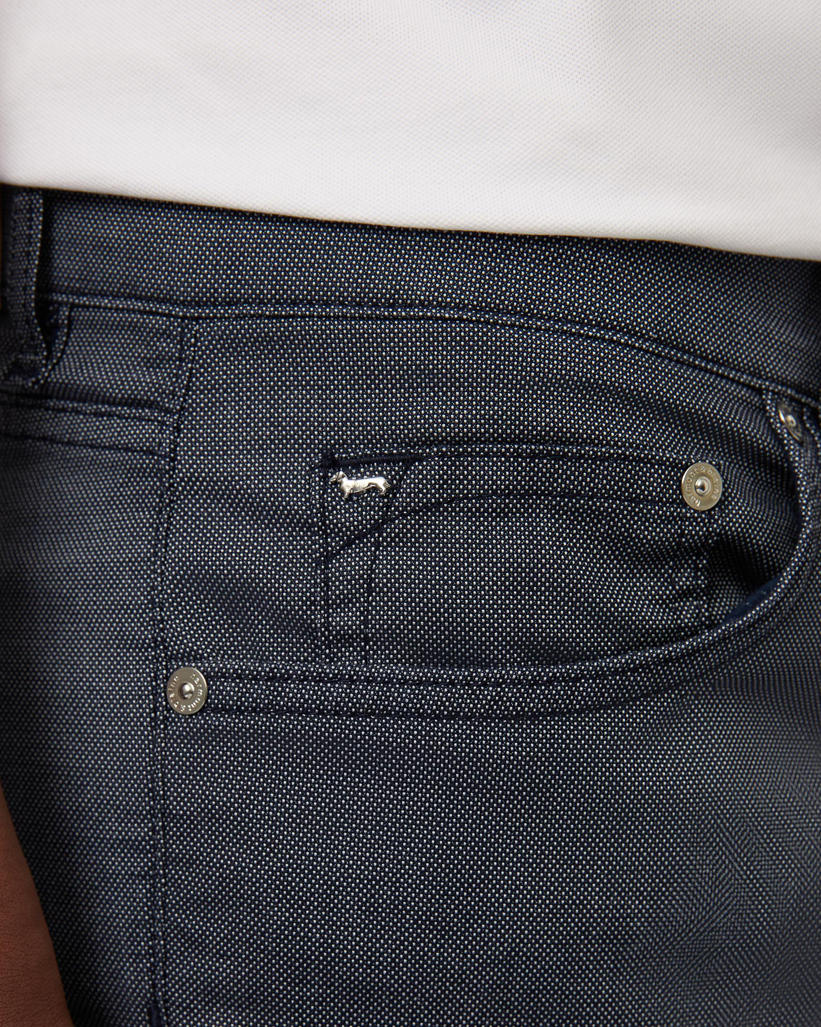 Narrow Five-Pocket Pants, Navy Blue, large image number 2