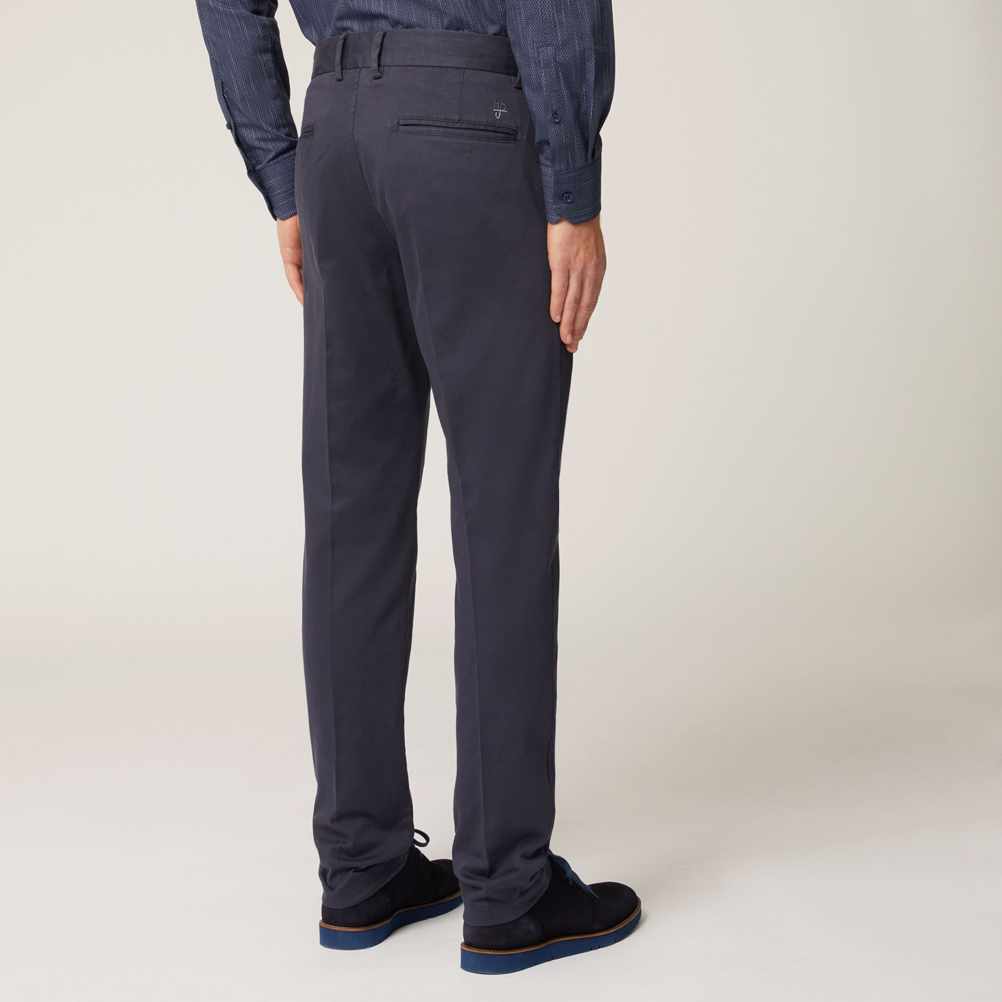 Pantalone Chino Narrow In Cotone Armaturato, Light Blue, large