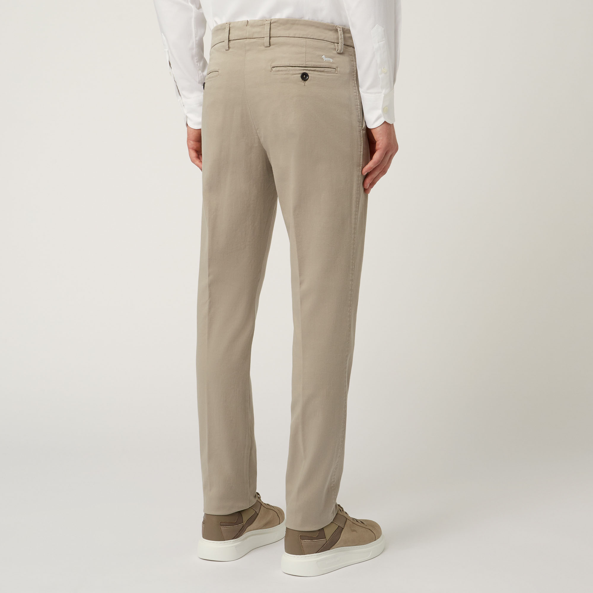 Pantalones Essentials de algodón elástico, Beige, large image number 1