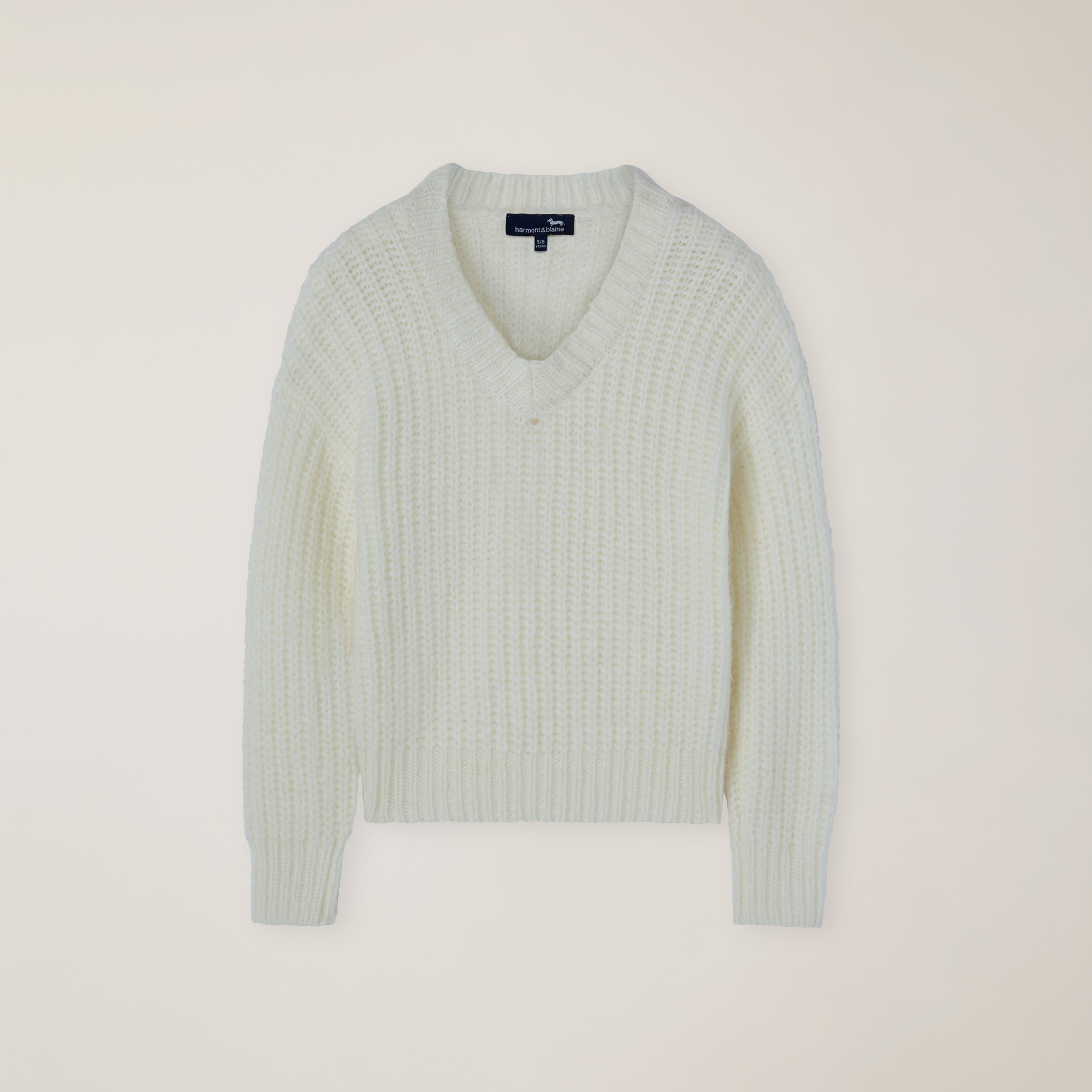 Pull À Encolure En V Et Logo Brodé